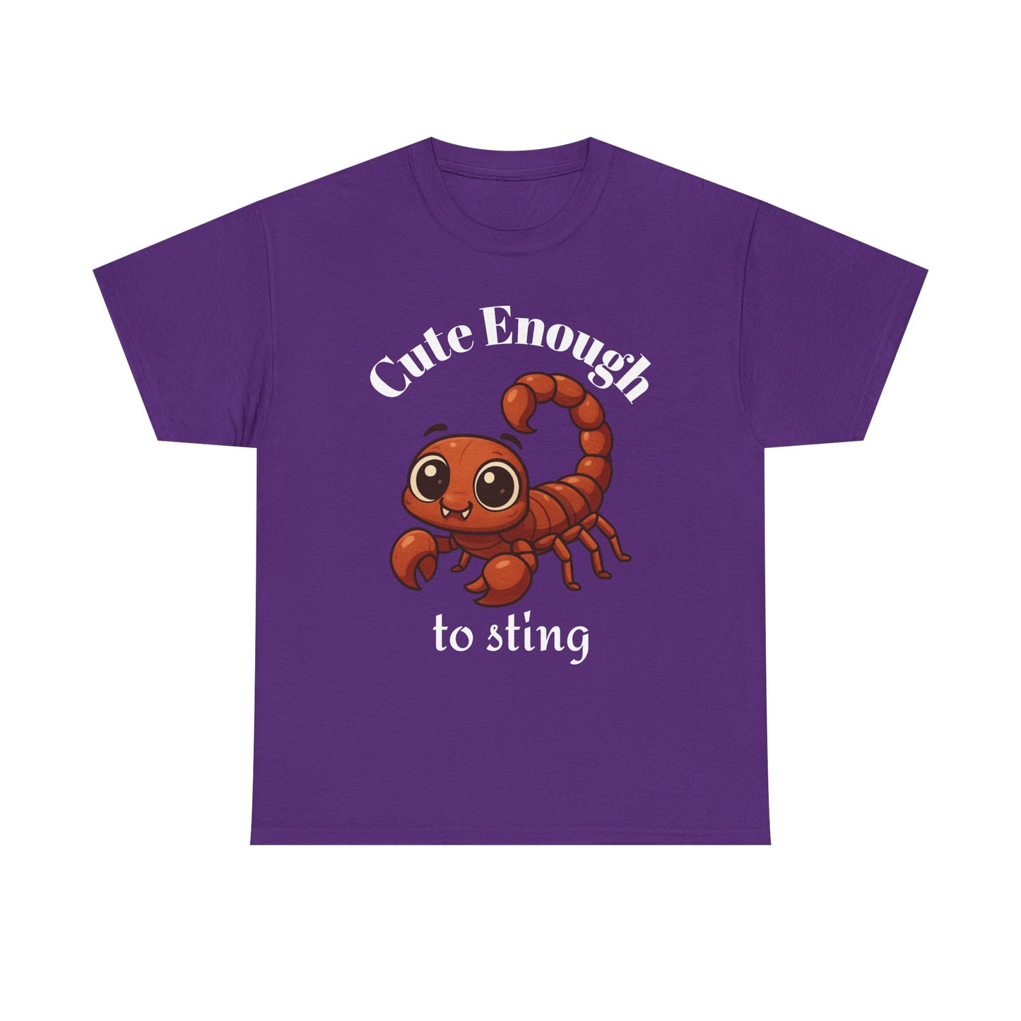Cute Enough to Sting - Adorable Scorpio Zodiac T-Shirt | Astrology Graphic Tee with Cartoon Scorpion