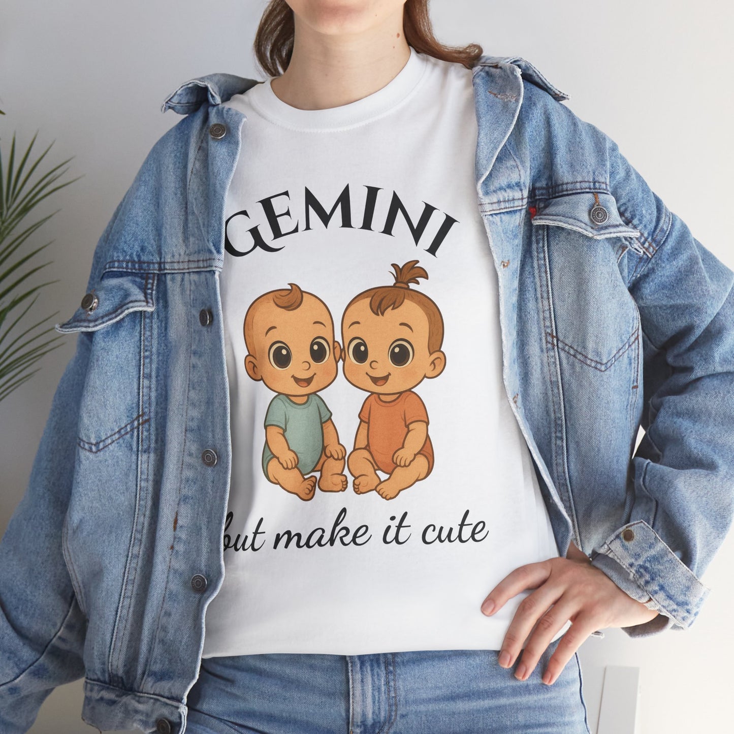 π― Gemini but Make It Cute β Adorable Gemini Zodiac T-Shirt | Astrology Graphic Tee with Cartoon Twins