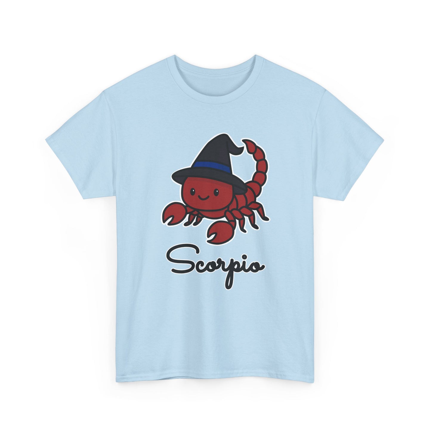 Scorpio Astrology T-Shirt – Cute Cartoon Scorpion with Witch's Hat Zodiac Graphic Tee