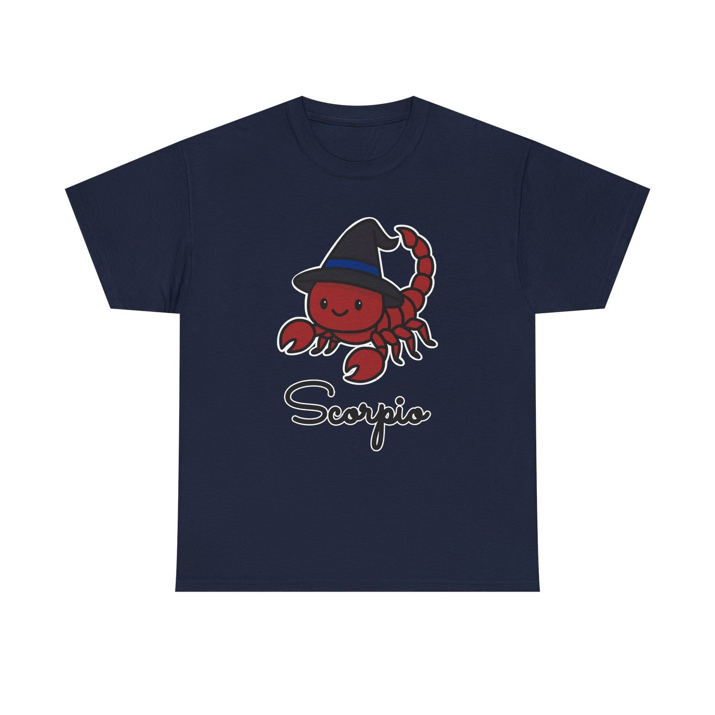 Scorpio Astrology T-Shirt – Cute Cartoon Scorpion with Witch's Hat Zodiac Graphic Tee