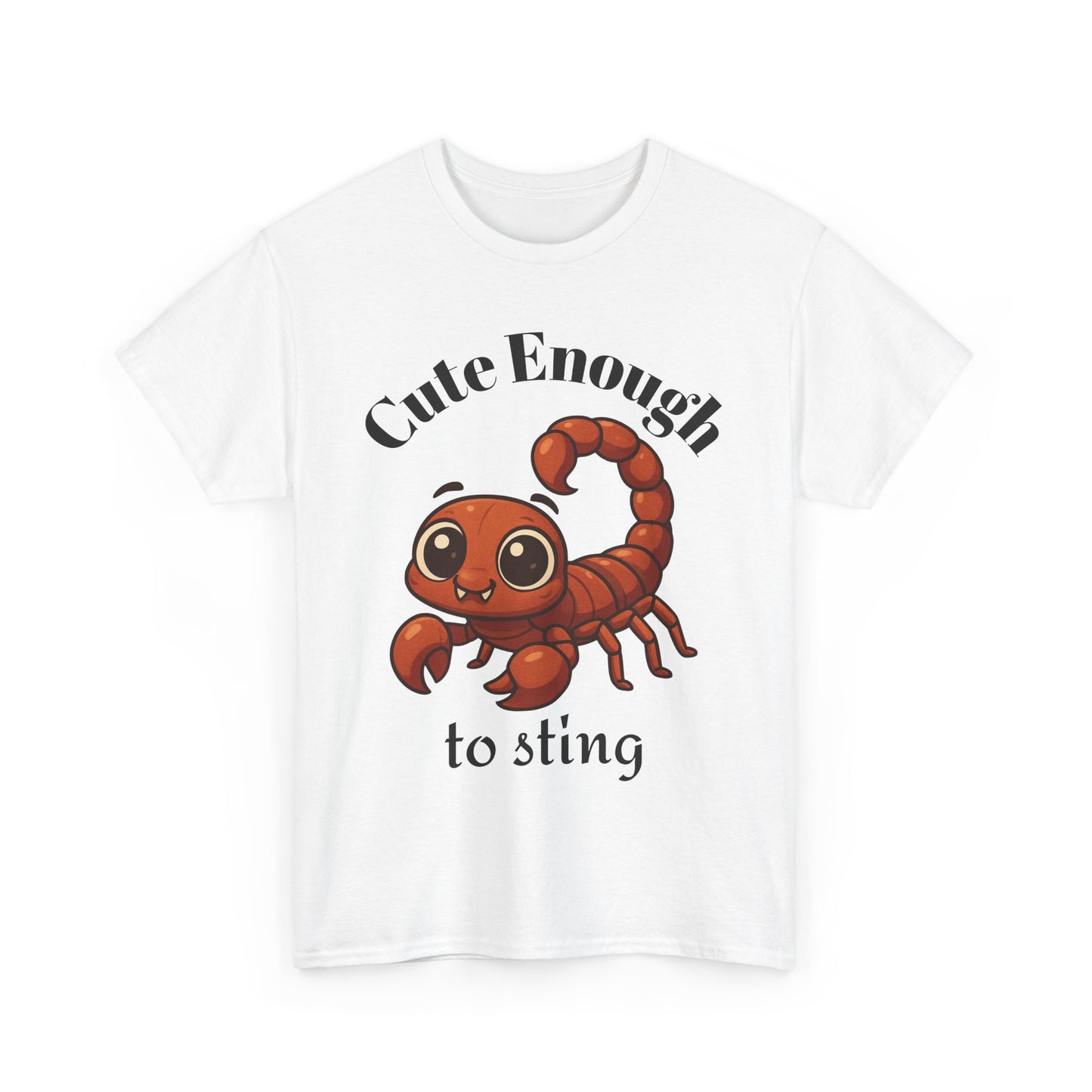 Cute Enough to Sting - Adorable Scorpio Zodiac T-Shirt | Astrology Graphic Tee with Cartoon Scorpion