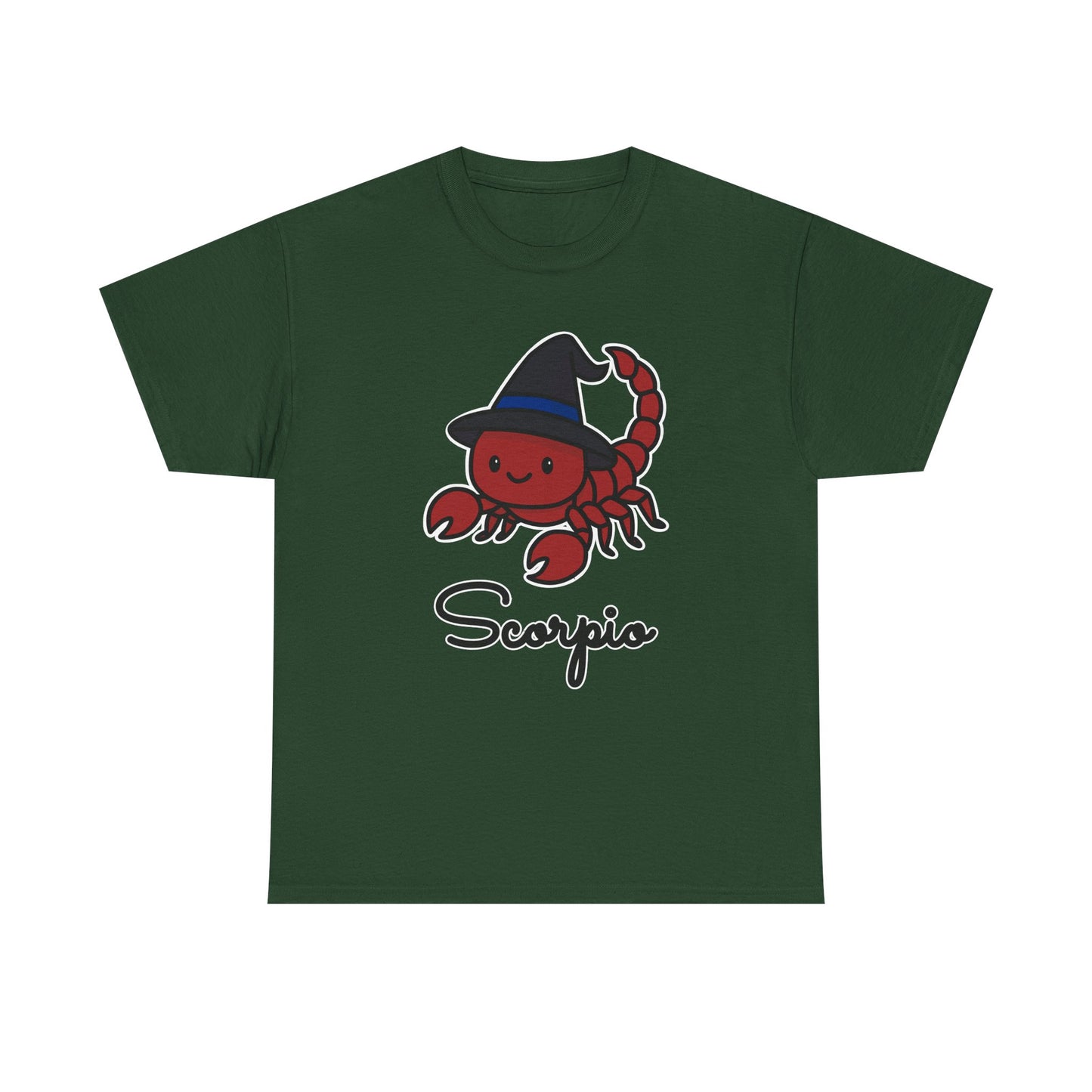 Scorpio Astrology T-Shirt – Cute Cartoon Scorpion with Witch's Hat Zodiac Graphic Tee
