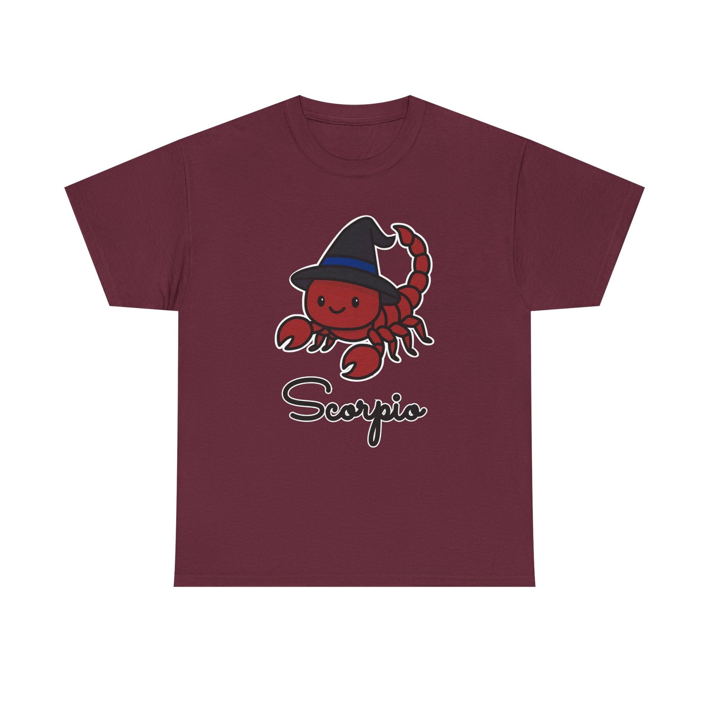 Scorpio Astrology T-Shirt – Cute Cartoon Scorpion with Witch's Hat Zodiac Graphic Tee