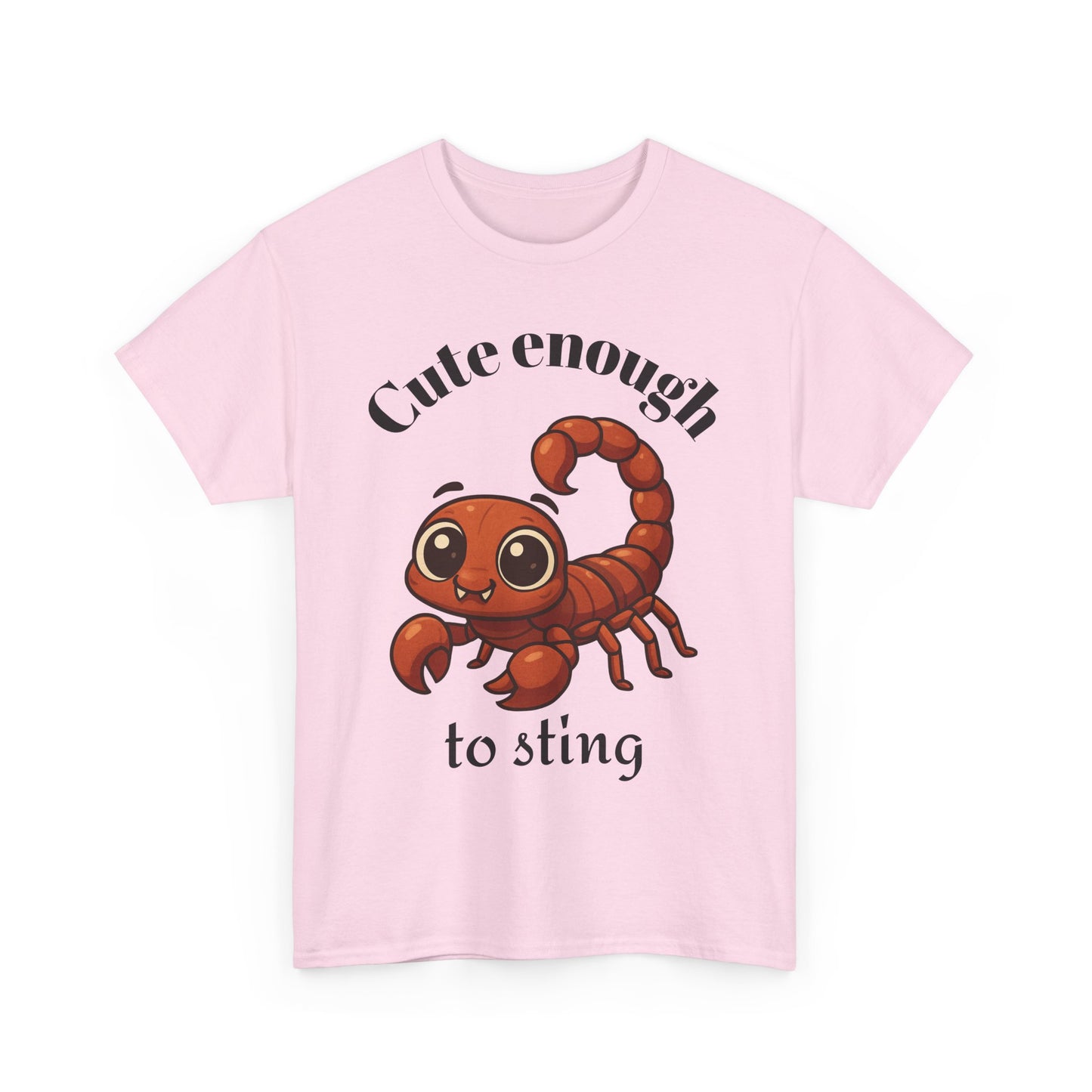 Cute Enough to Sting - Adorable Scorpio Zodiac T-Shirt | Astrology Graphic Tee with Cartoon Scorpion