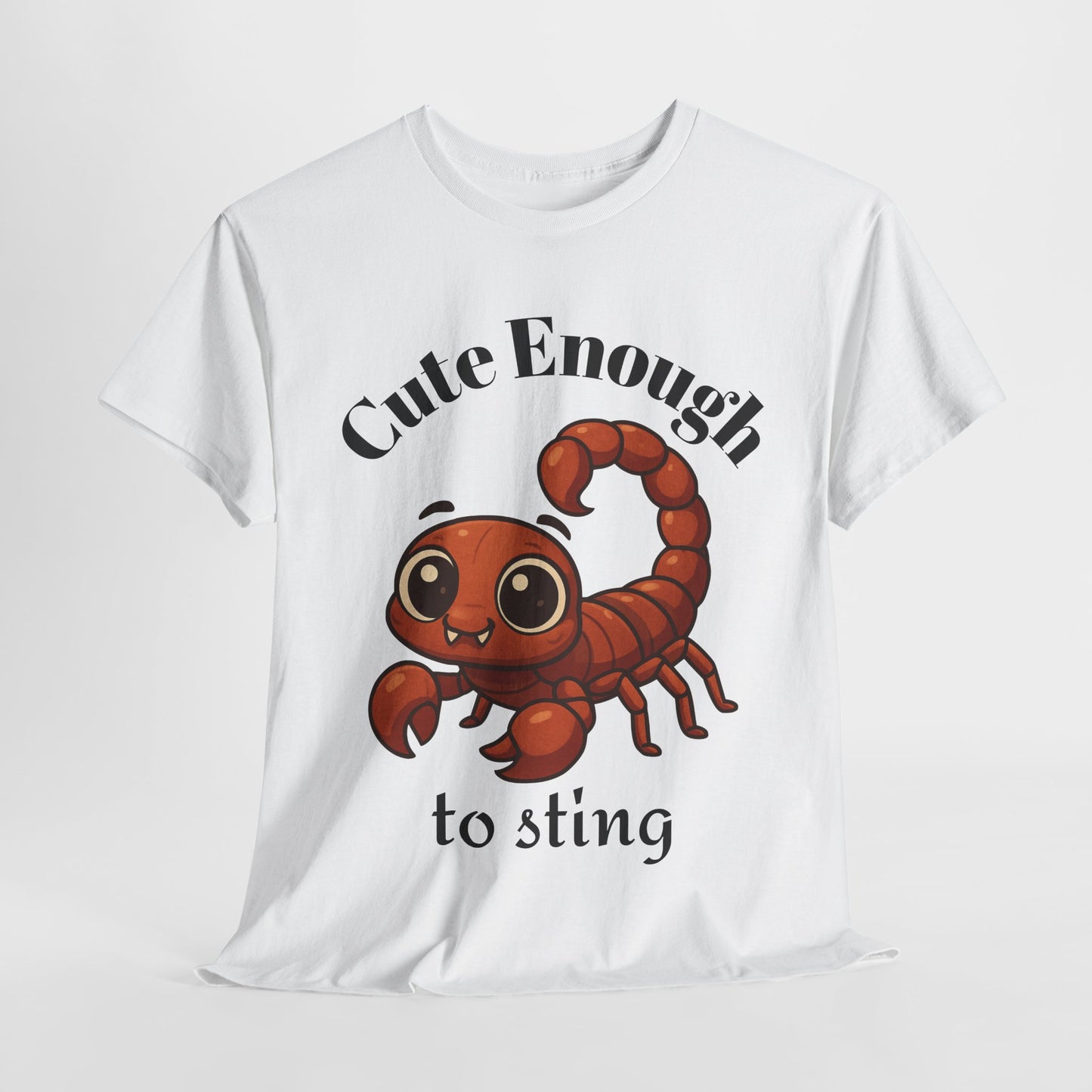 Cute Enough to Sting - Adorable Scorpio Zodiac T-Shirt | Astrology Graphic Tee with Cartoon Scorpion