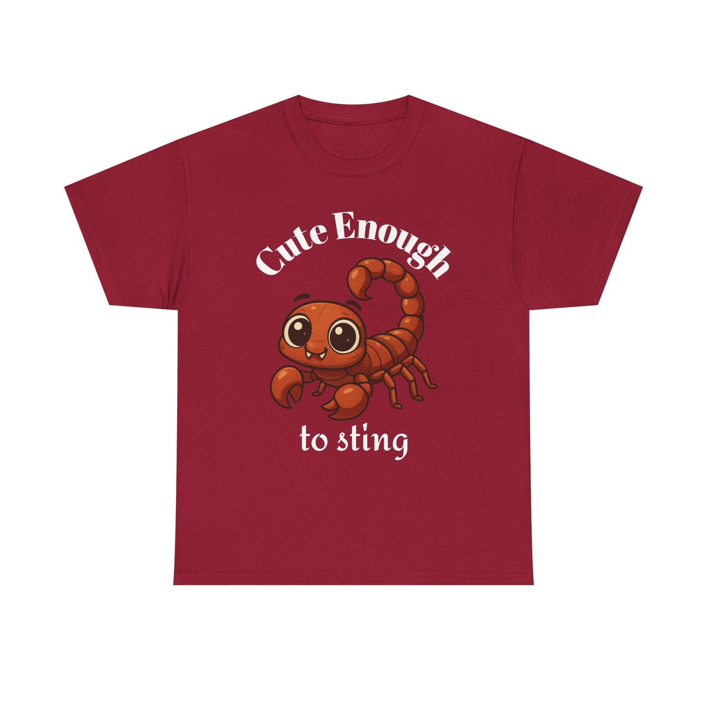 Cute Enough to Sting - Adorable Scorpio Zodiac T-Shirt | Astrology Graphic Tee with Cartoon Scorpion