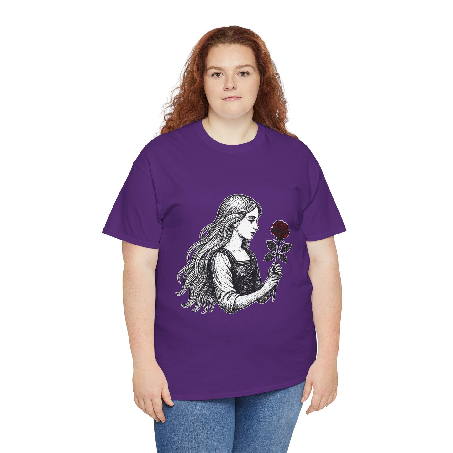 Virgo Zodiac Heavy Cotton Tee | Unisex Astrology Shirt, Gothic Rose Image