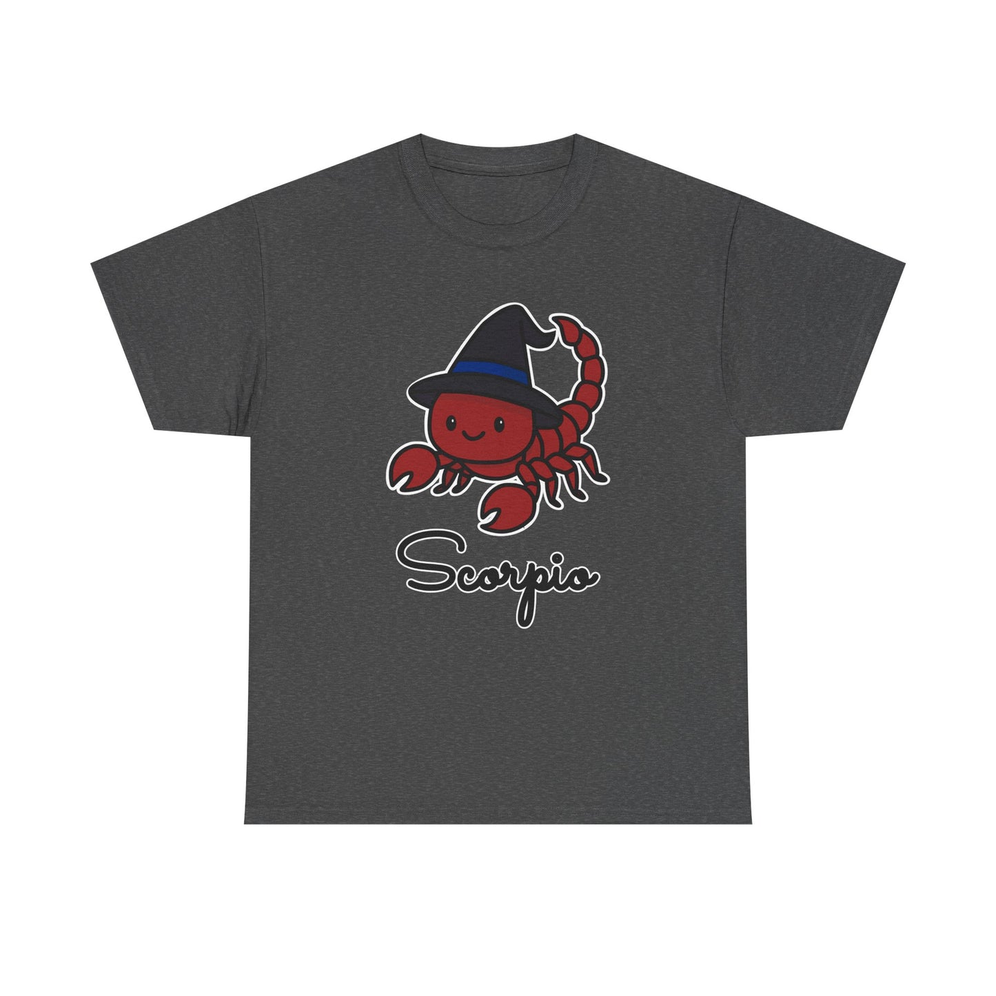 Scorpio Astrology T-Shirt – Cute Cartoon Scorpion with Witch's Hat Zodiac Graphic Tee