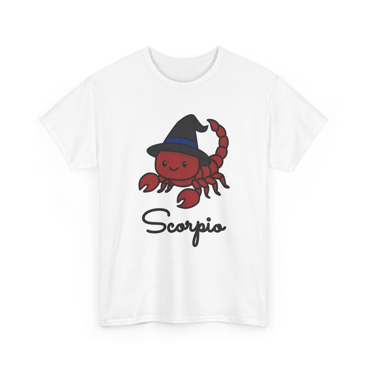 Scorpio Astrology T-Shirt – Cute Cartoon Scorpion with Witch's Hat Zodiac Graphic Tee