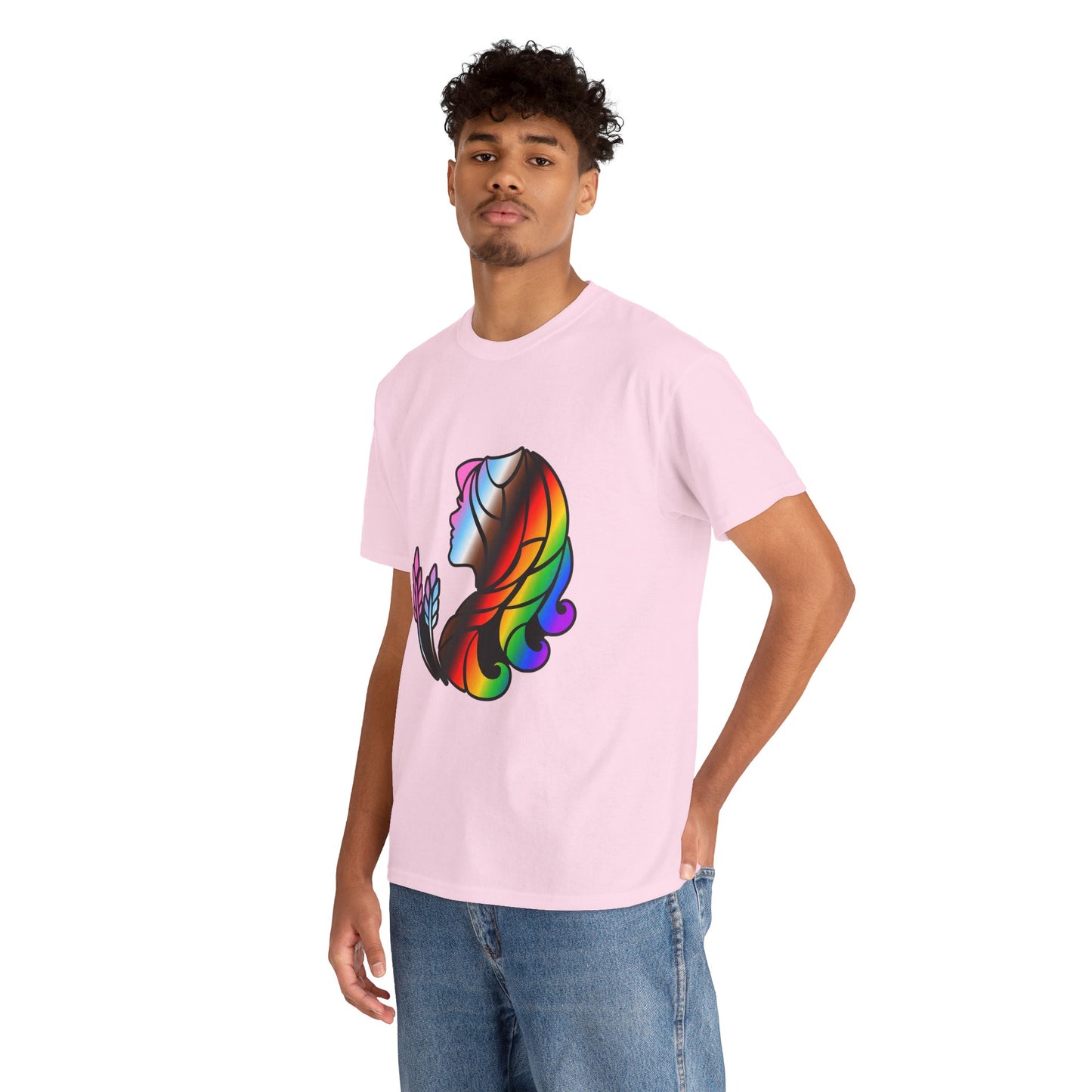 Virgo Zodiac Heavy Cotton Tee | Unisex Astrology Shirt, Progress Pride Flag Colors, Image Only