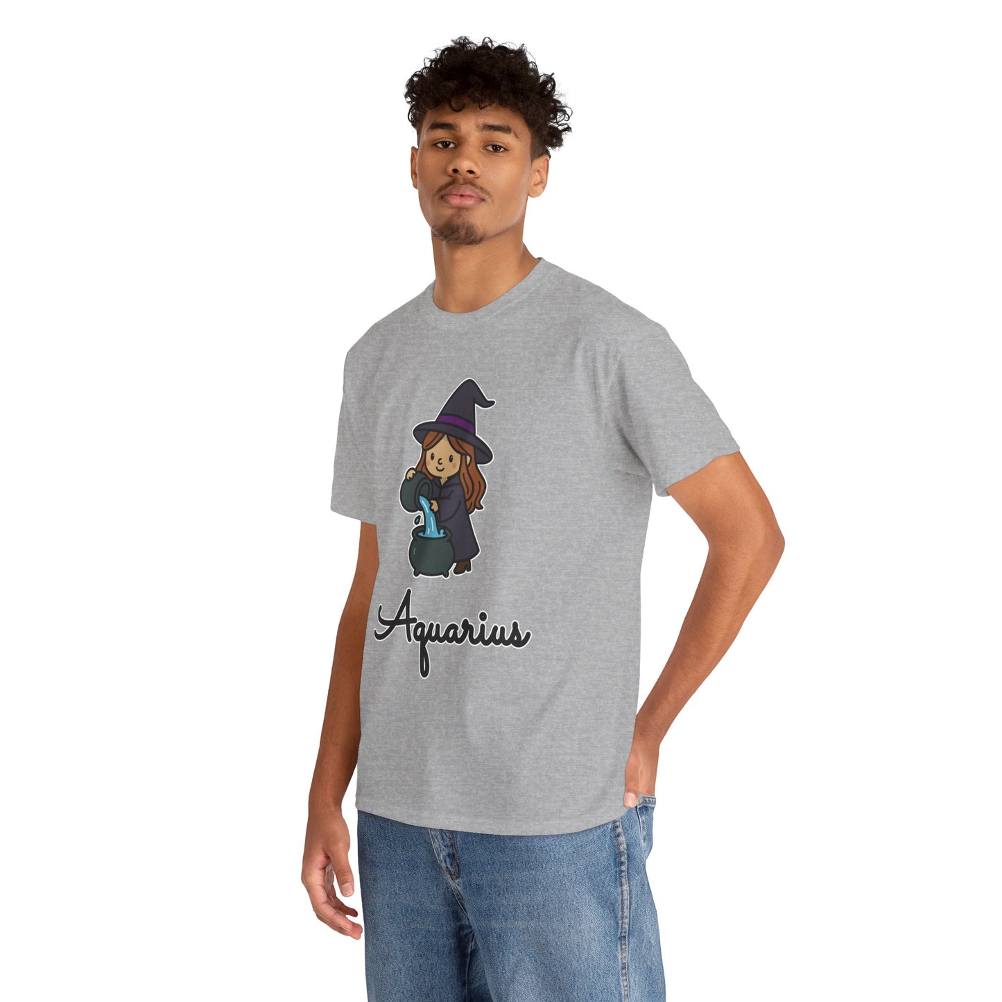 Aquarius Astrology T-Shirt – Cute Cartoon Water Bearer Zodiac Graphic Tee
