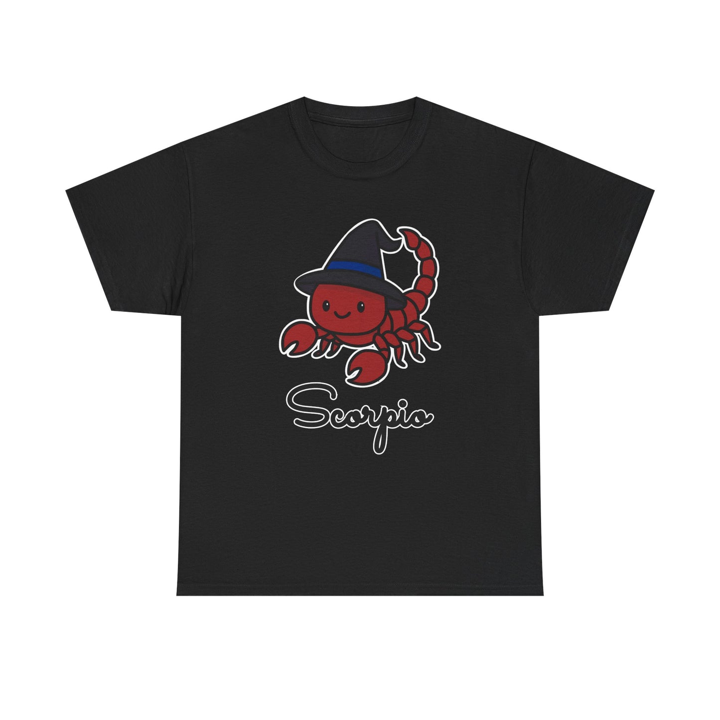Scorpio Astrology T-Shirt – Cute Cartoon Scorpion with Witch's Hat Zodiac Graphic Tee