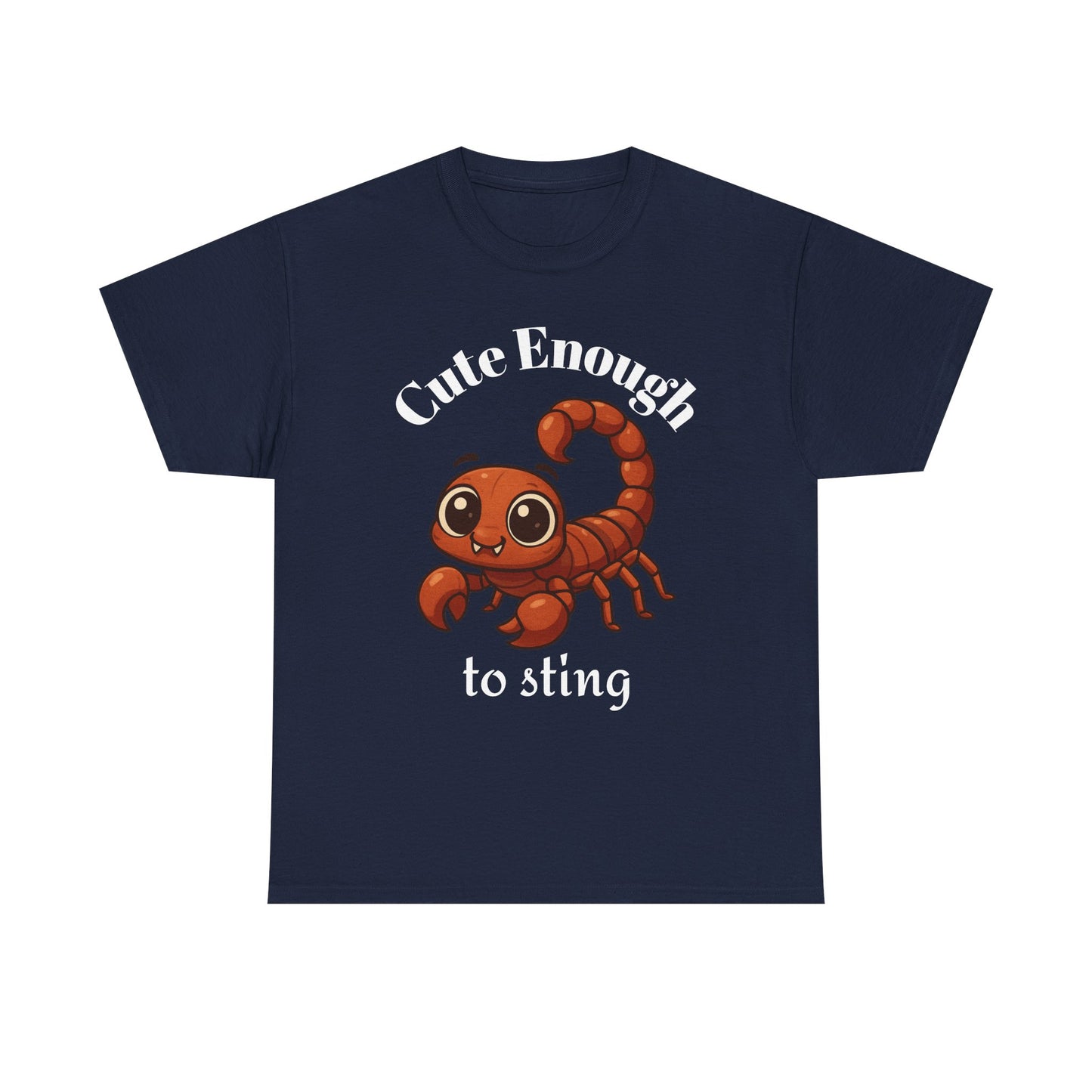 Cute Enough to Sting - Adorable Scorpio Zodiac T-Shirt | Astrology Graphic Tee with Cartoon Scorpion