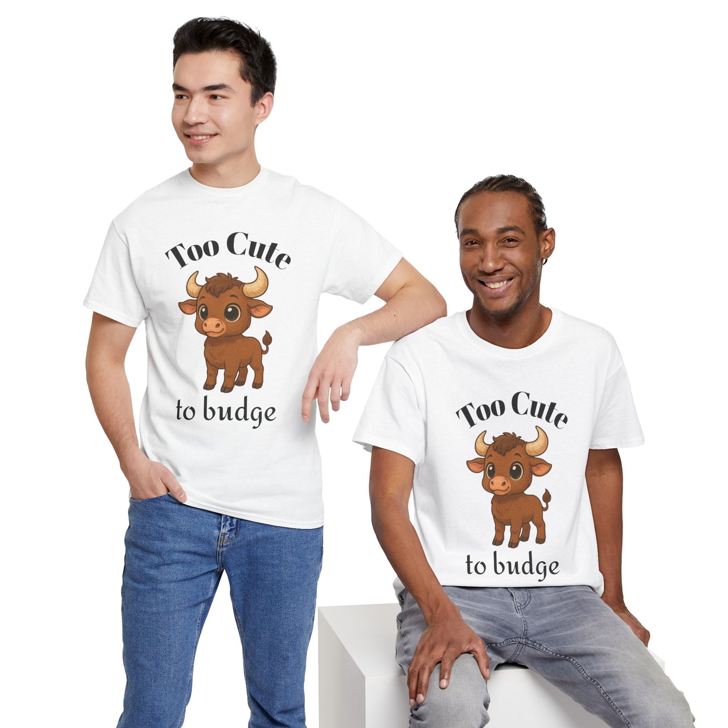 Too Cute to Budge β Taurus Zodiac T-Shirt | Astrology Graphic Tee with Cartoon Bull π