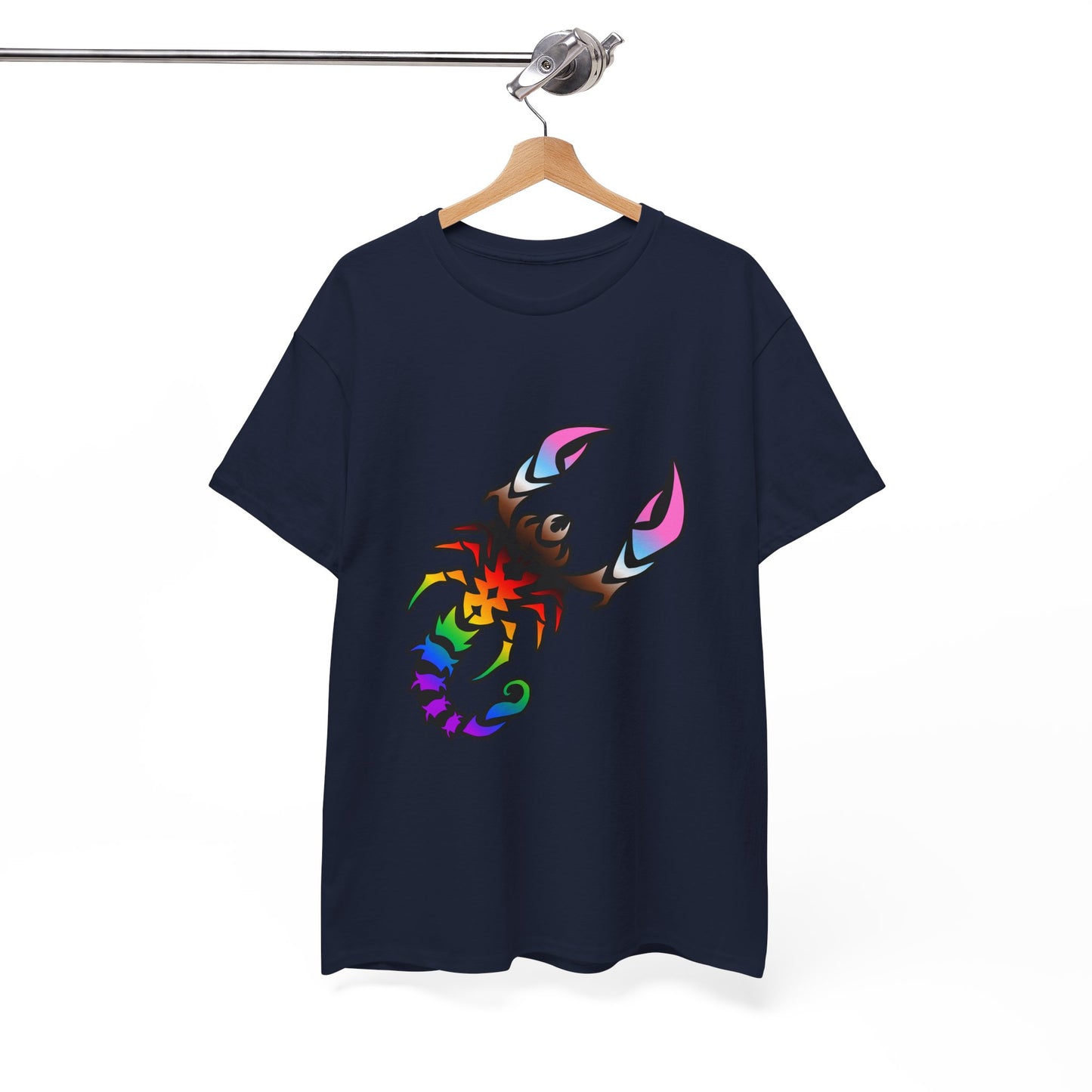 Scorpio Zodiac Heavy Cotton Tee | Unisex Astrology Shirt, Progress Pride Flag Colors, Image Only