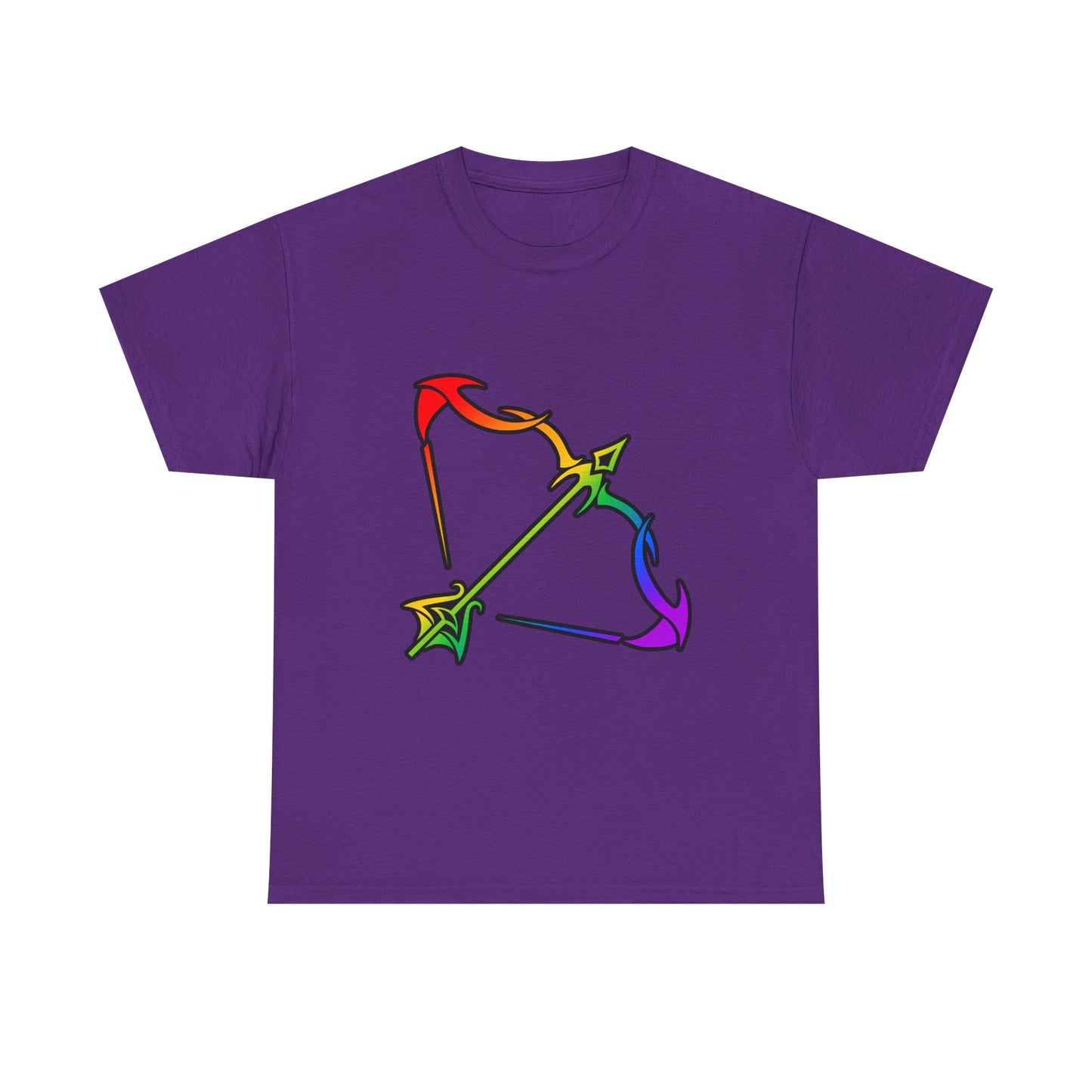 Sagittarius Zodiac Heavy Cotton Tee | Unisex Astrology Shirt, Classic Rainbow, Image Only