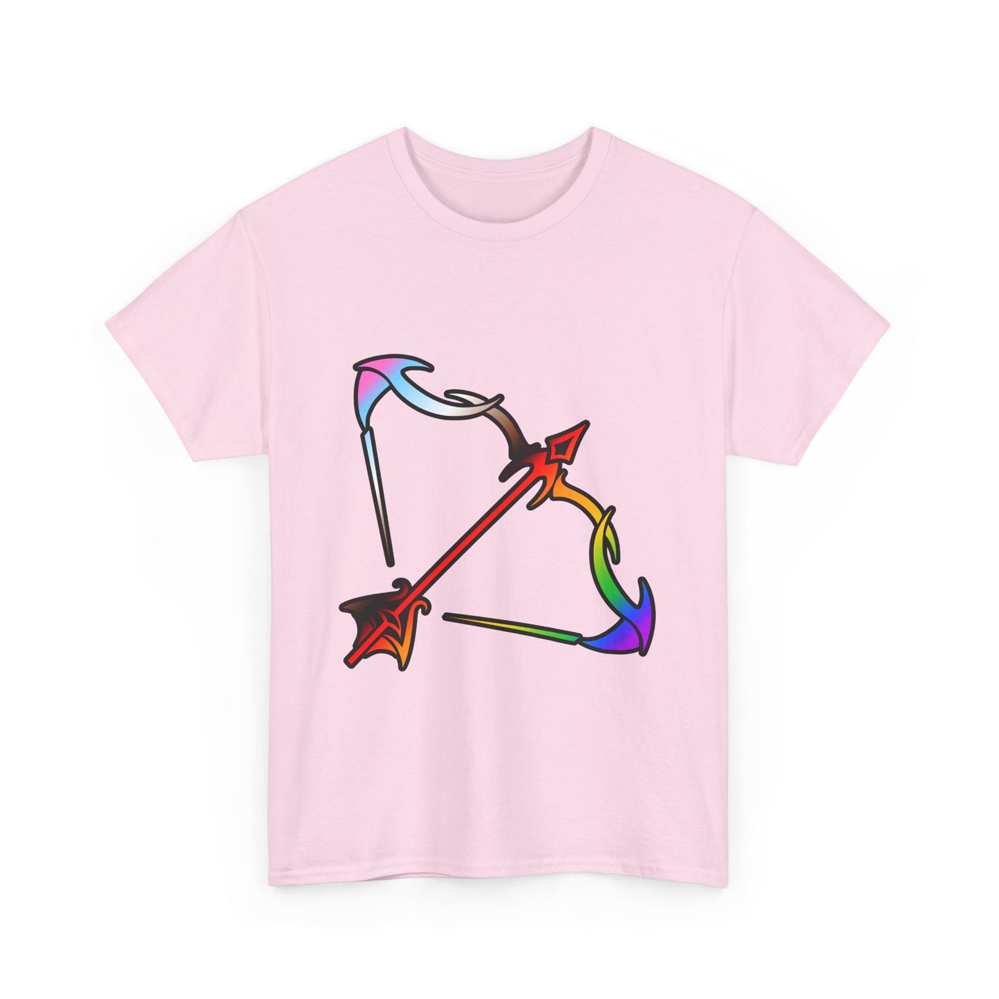 Sagittarius Zodiac Heavy Cotton Tee | Unisex Astrology Shirt, Progress Pride Flag Colors, Image Only