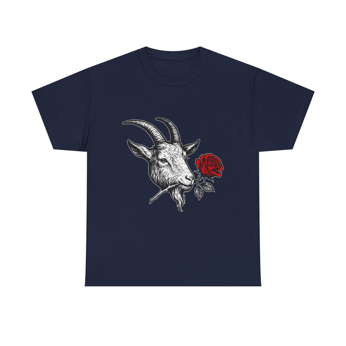 Capricorn Zodiac Heavy Cotton Tee | Unisex Astrology Shirt, Gothic Rose Image
