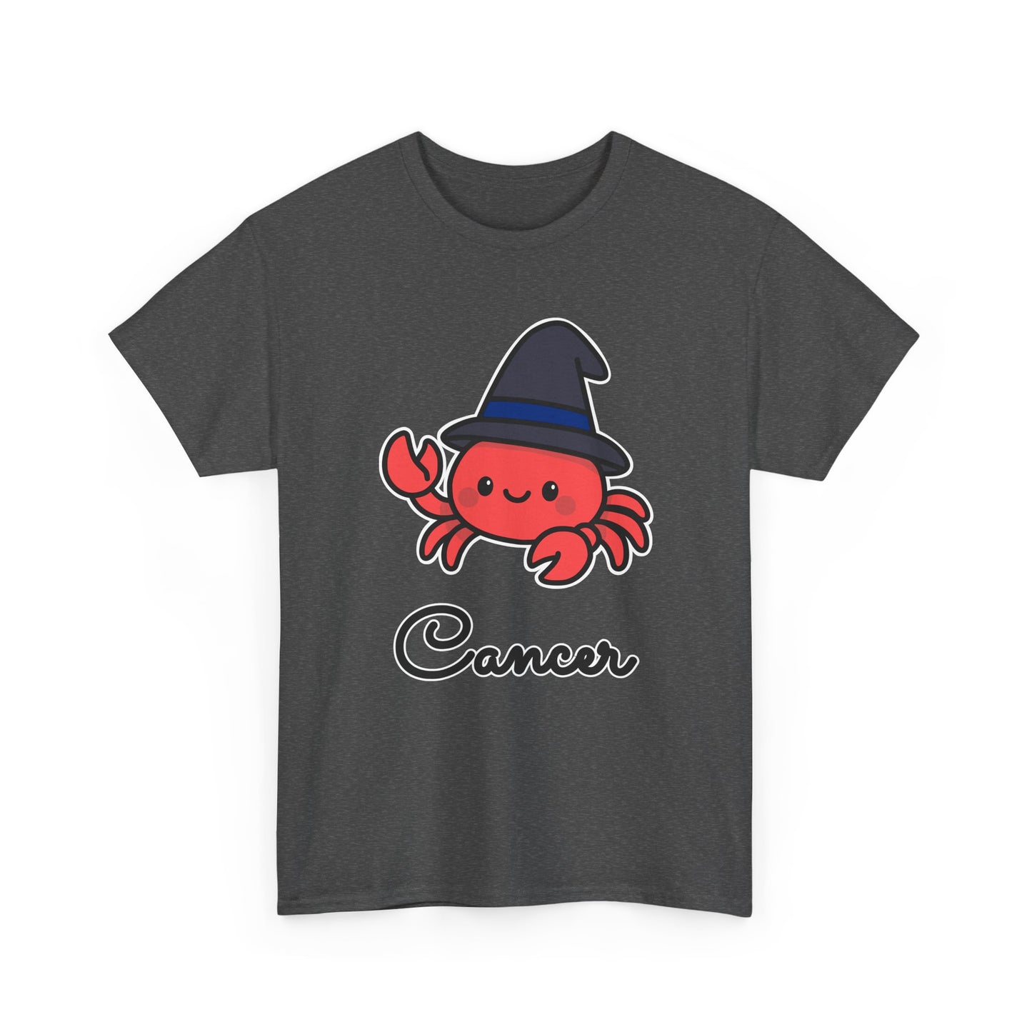 Cancer Astrology T-Shirt – Cute Cartoon Crab in Witch Hat Zodiac Graphic Tee