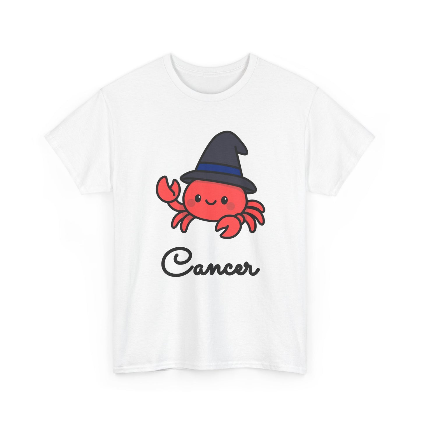 Cancer Astrology T-Shirt – Cute Cartoon Crab in Witch Hat Zodiac Graphic Tee
