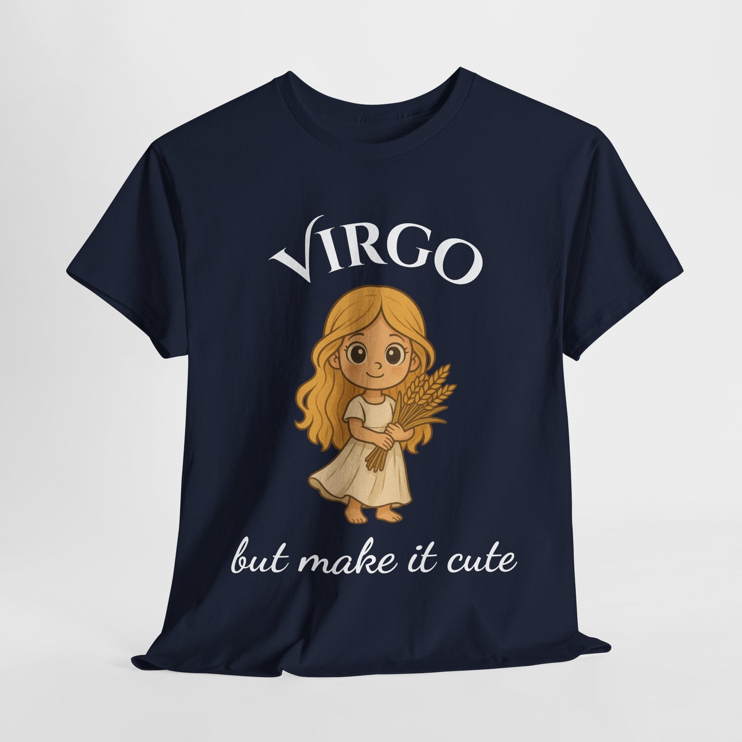 Virgo but make it cute - Adorable Zodiac T-Shirt | Astrology Graphic Tee with Cartoon Girl