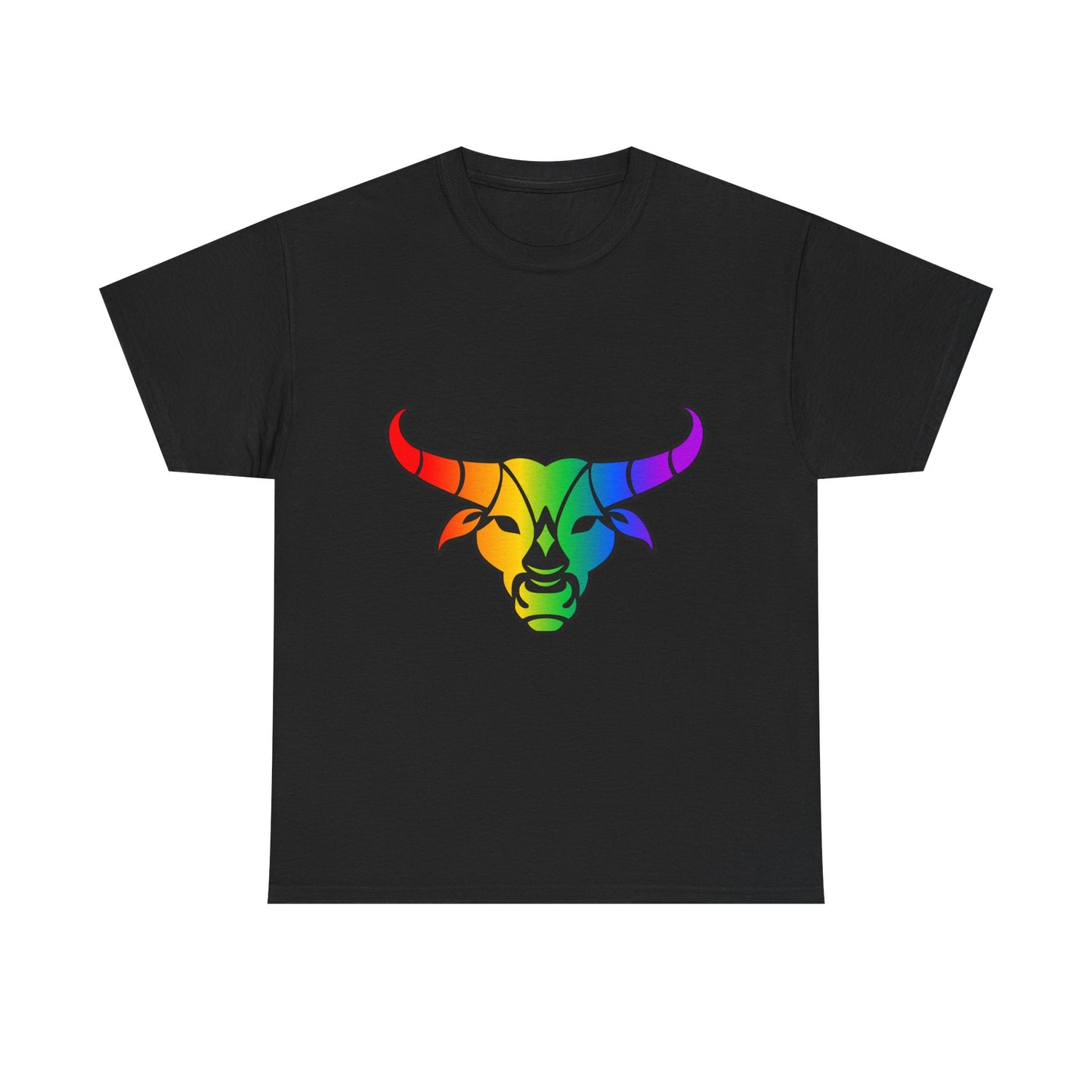 Taurus Zodiac Heavy Cotton Tee | Unisex Astrology Shirt, Classic Rainbow, Image Only