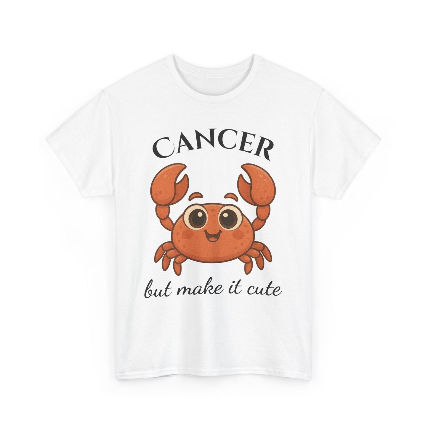 Cancer but Make It Cute – Adorable Cancer Zodiac T-Shirt | Astrology Graphic Tee with Cartoon Crab 🦀