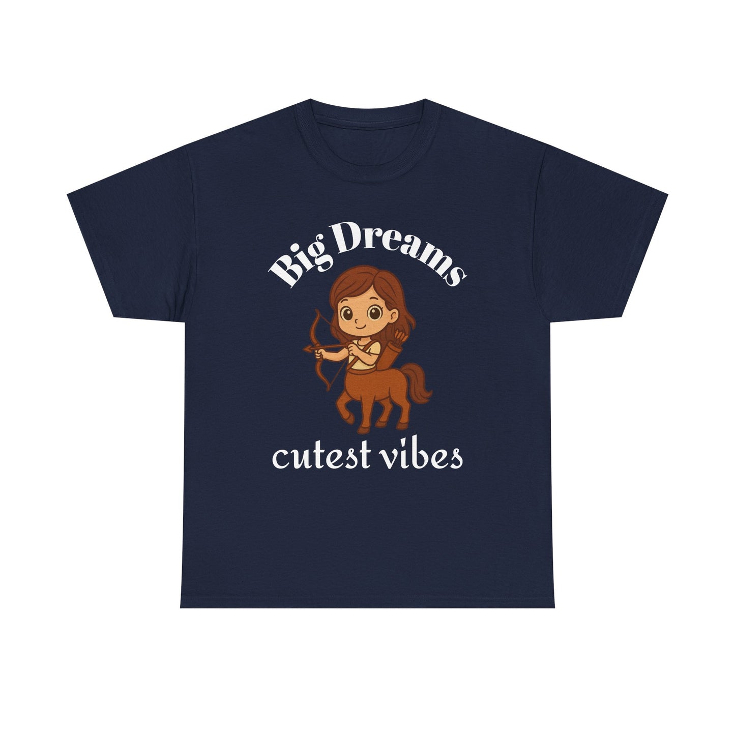 Big Dreams, Cutest Vibes - Adorable Sagittarius Zodiac T-Shirt | Astrology Graphic Tee with Cartoon Centaur