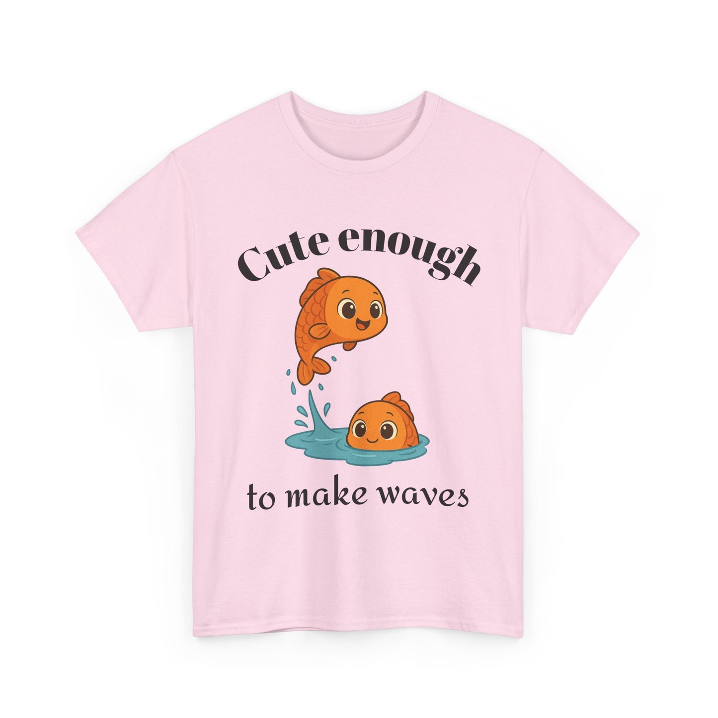 Cute Enough to Make Waves - Adorable Pisces Zodiac T-Shirt | Astrology Graphic Tee with Cartoon Fish