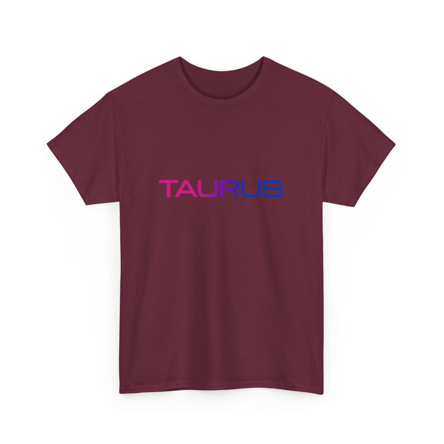 Taurus Zodiac Heavy Cotton Tee | Unisex Astrology Shirt, Bisexual Flag Colors, Text Only