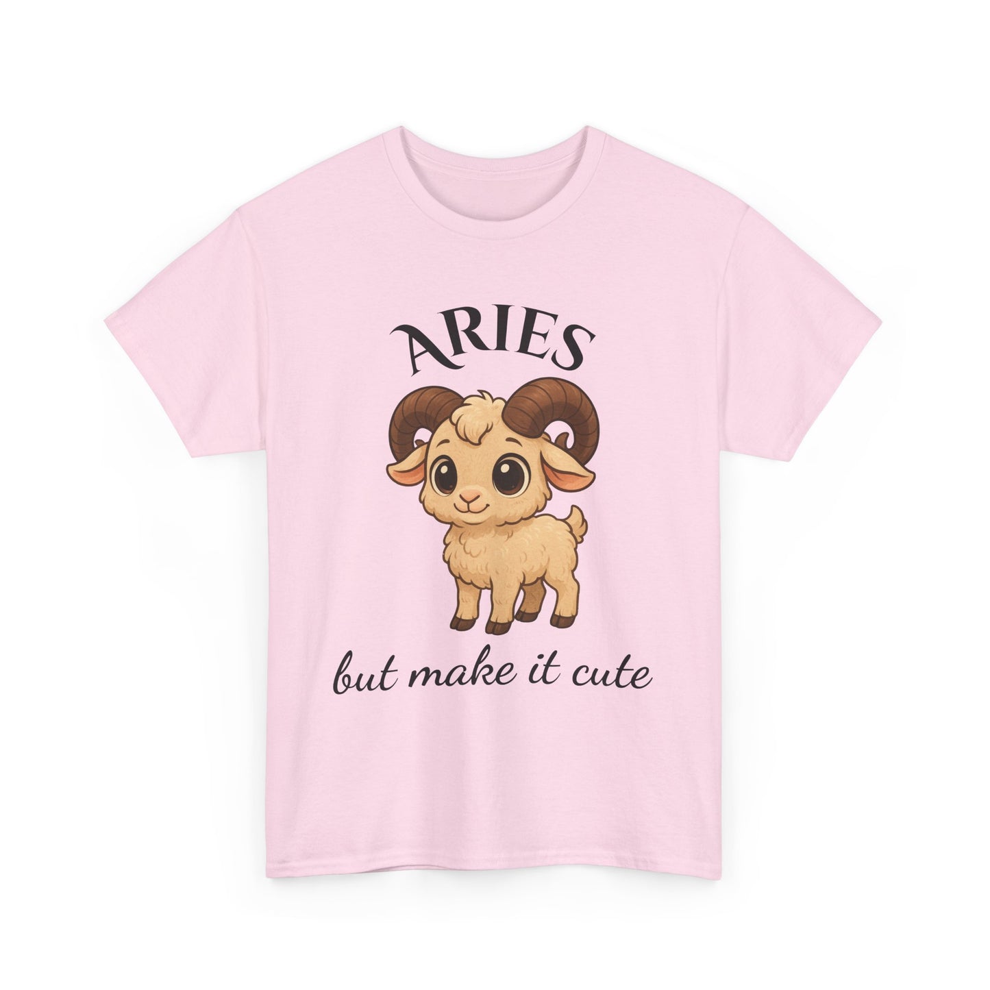 Aries but Make It Cute – Adorable Aries Zodiac T-Shirt | Astrology Graphic Tee with Cartoon Ram 🐏