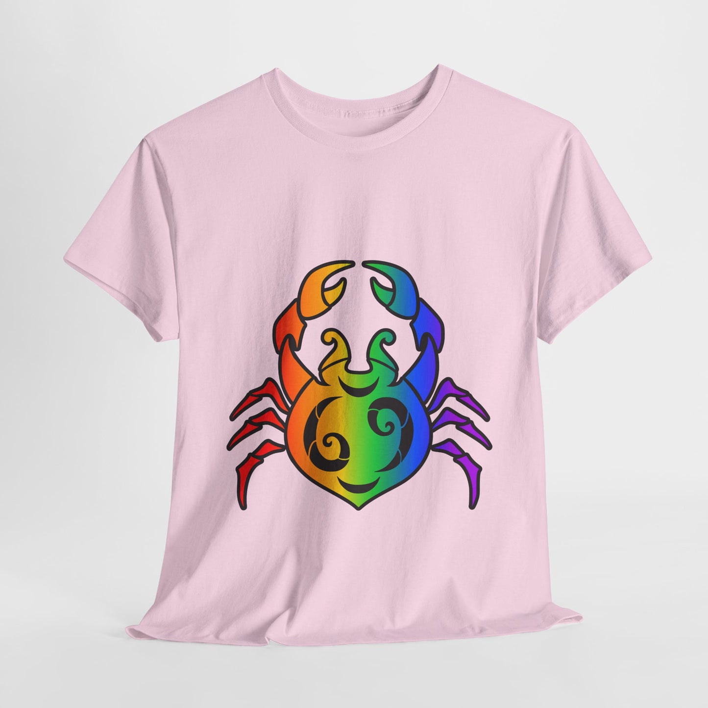 Cancer Zodiac Heavy Cotton Tee | Unisex Astrology Shirt, Classic Rainbow, Image Only