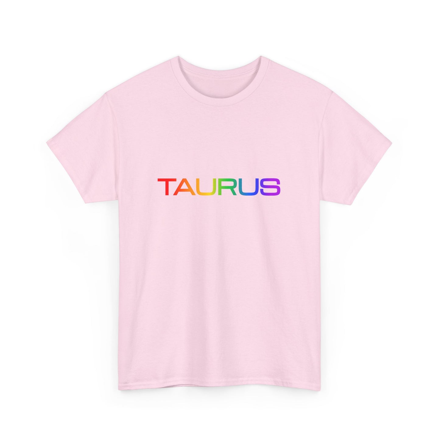 Taurus Zodiac Heavy Cotton Tee | Unisex Astrology Shirt, Classic Rainbow, Text Only