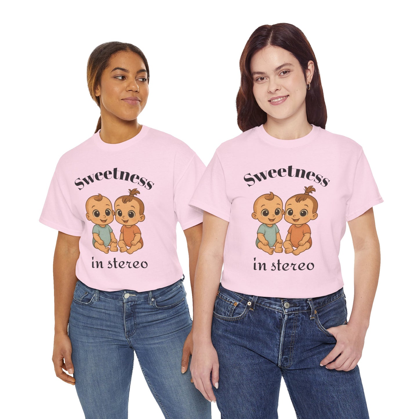 👯 Sweetness in Stereo – Adorable Gemini Zodiac T-Shirt | Astrology Graphic Tee with Cartoon Twins