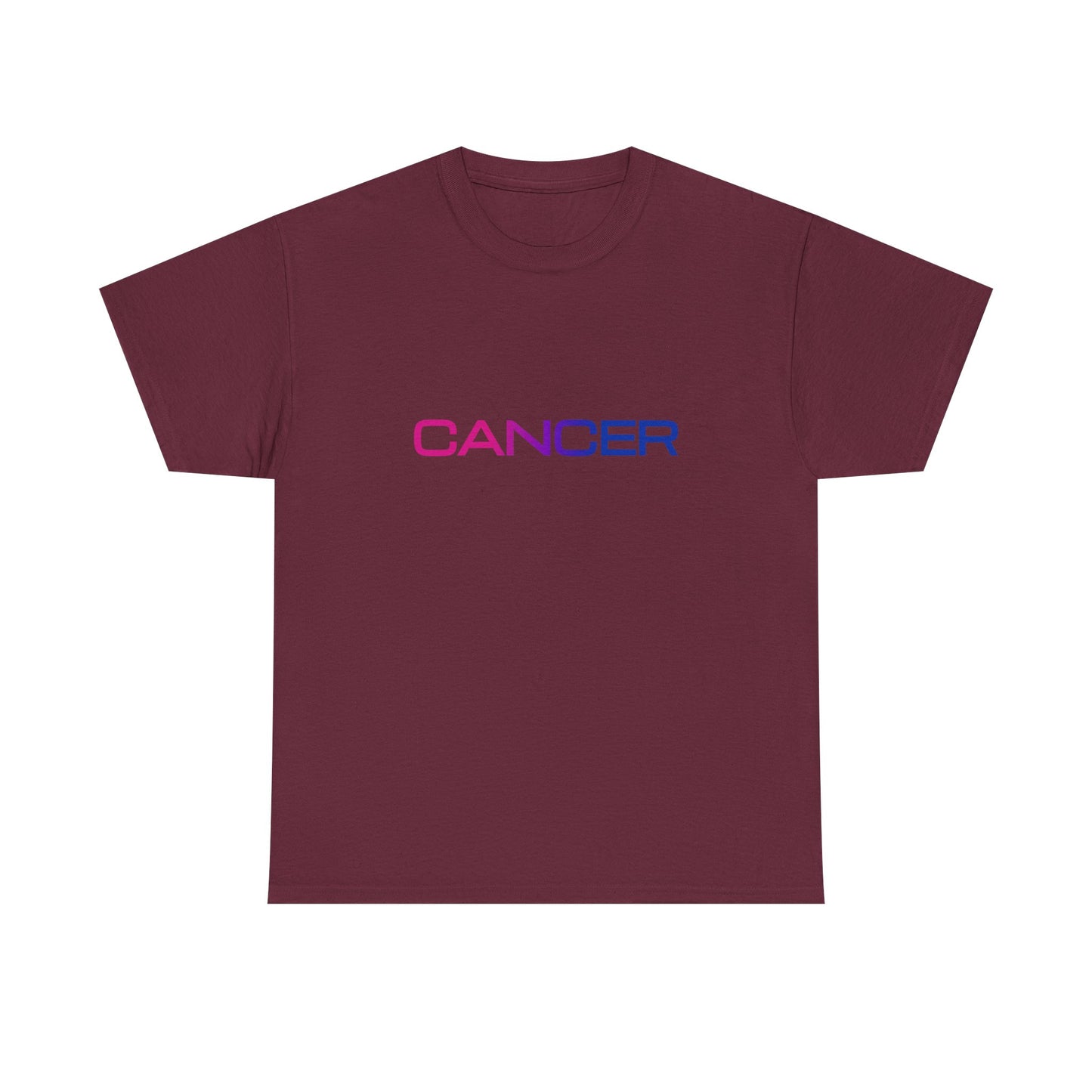 Cancer Zodiac Heavy Cotton Tee | Unisex Astrology Shirt, Bisexual Flag Colors, Text Only