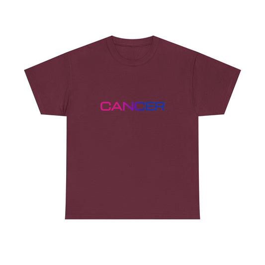 Cancer Zodiac Heavy Cotton Tee | Unisex Astrology Shirt, Bisexual Flag Colors, Text Only