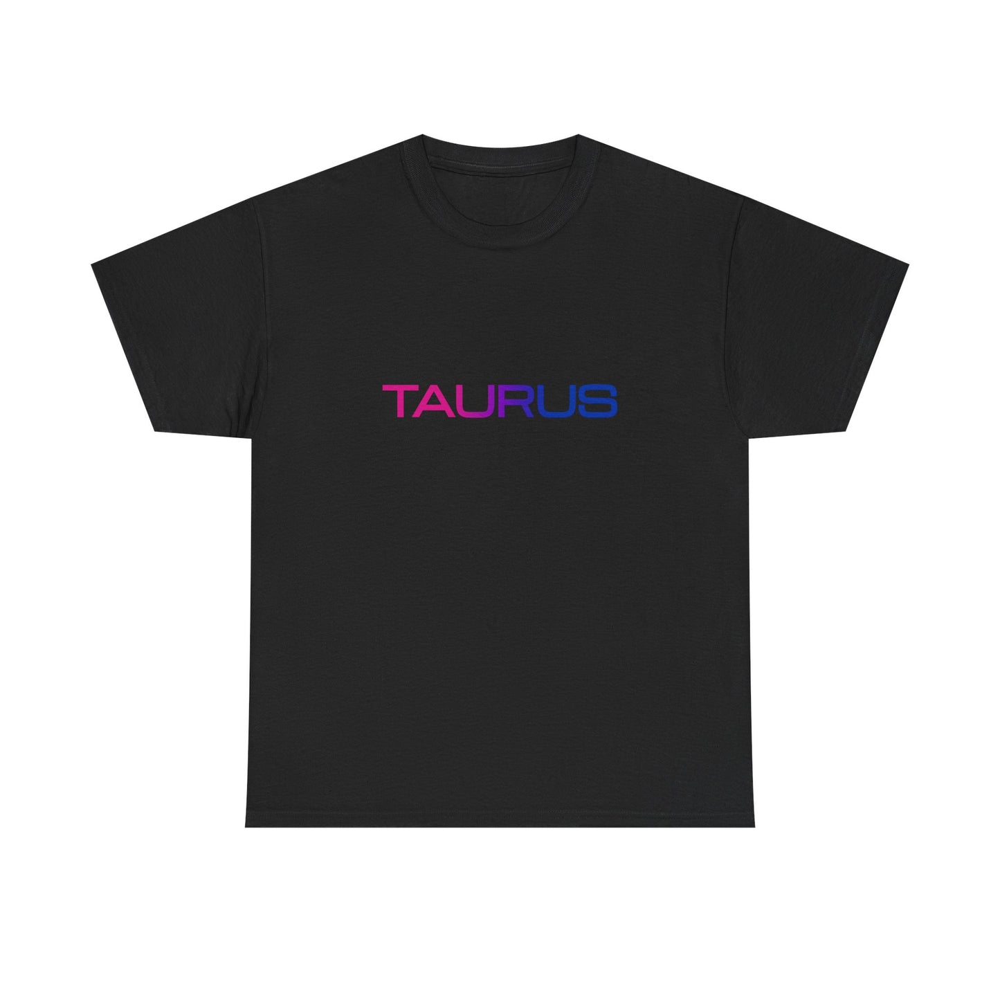Taurus Zodiac Heavy Cotton Tee | Unisex Astrology Shirt, Bisexual Flag Colors, Text Only