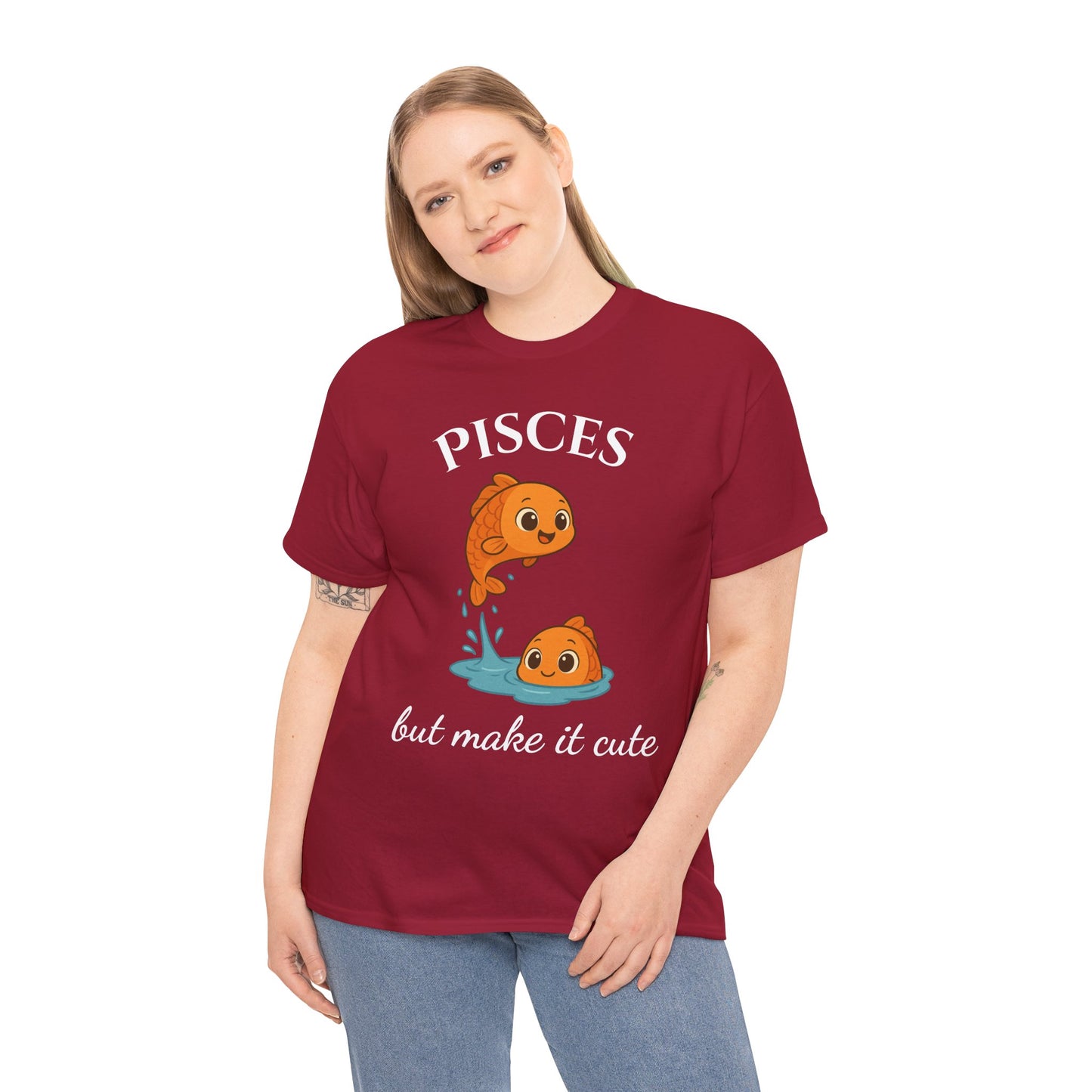 Pisces But Make It Cute - Adorable Zodiac T-Shirt | Astrology Graphic Tee with Cartoon Fish