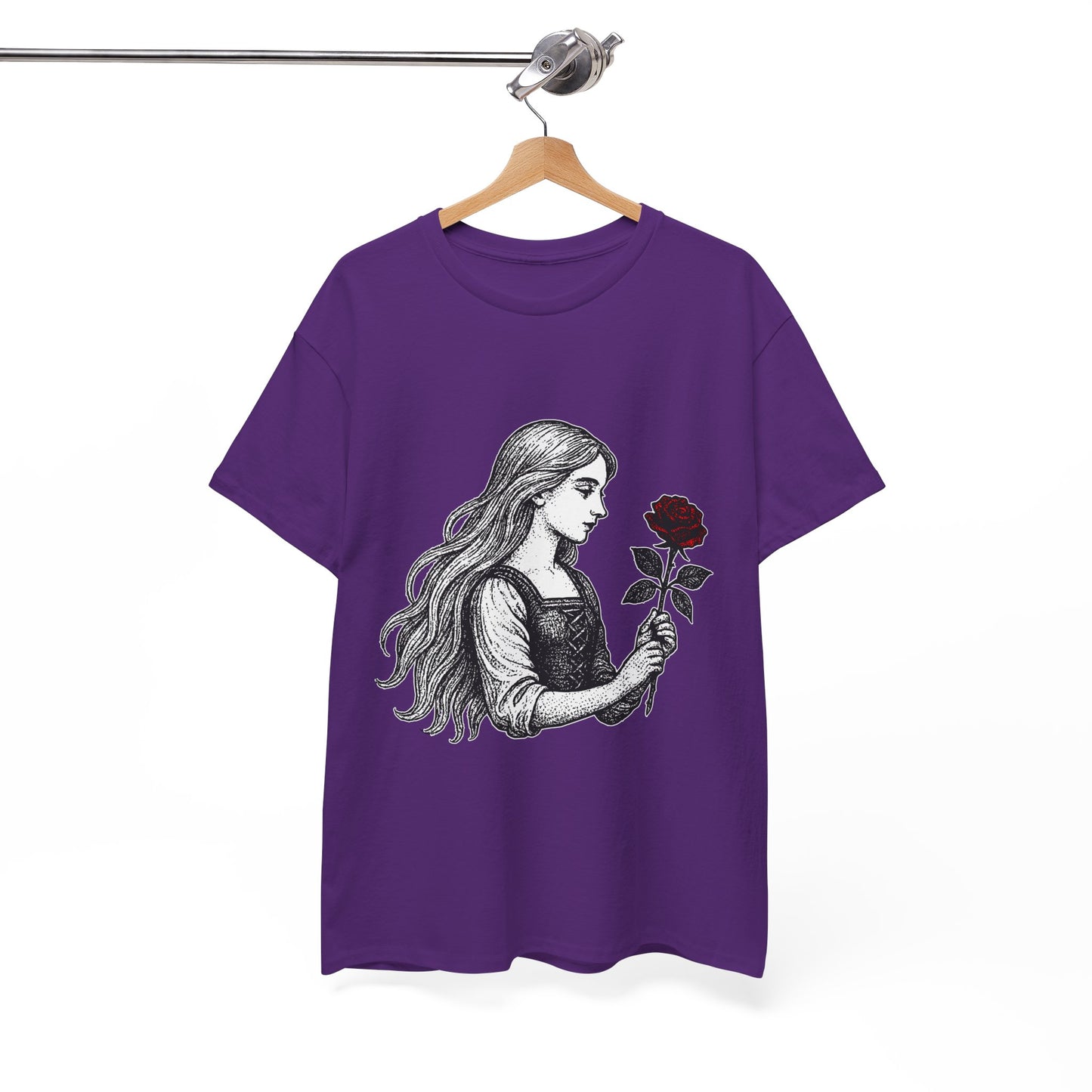 Virgo Zodiac Heavy Cotton Tee | Unisex Astrology Shirt, Gothic Rose Image