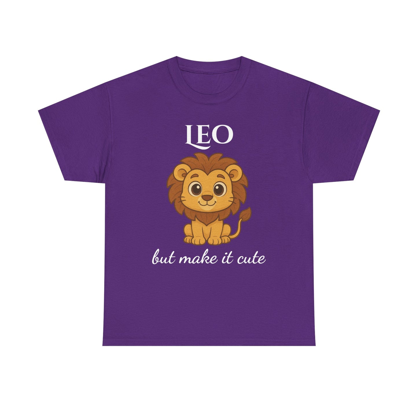 Leo but Make It Cute – Adorable Zodiac T-Shirt | Astrology Graphic Tee with Cartoon Lion