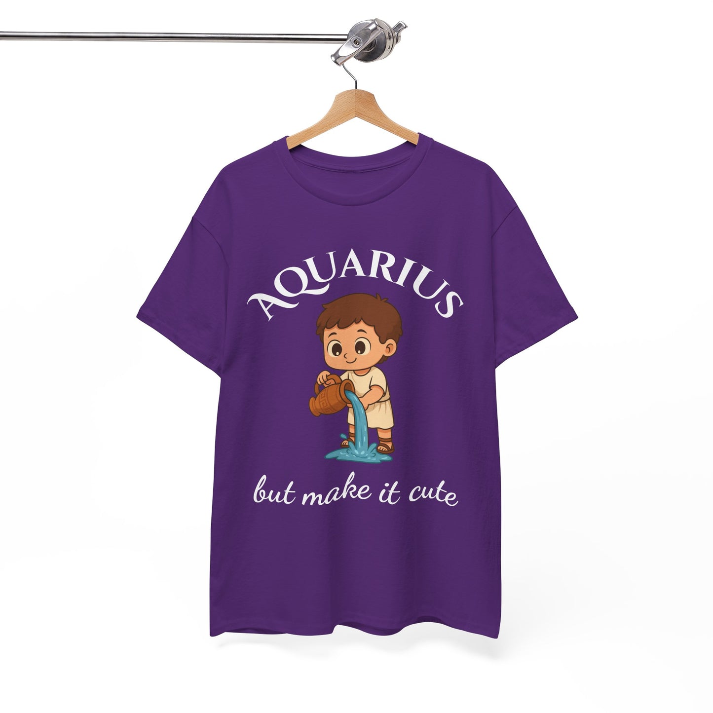 Aquarius But Make It Cute - Adorable Zodiac T-Shirt | Astrology Graphic Tee with Cartoon Water Bearer