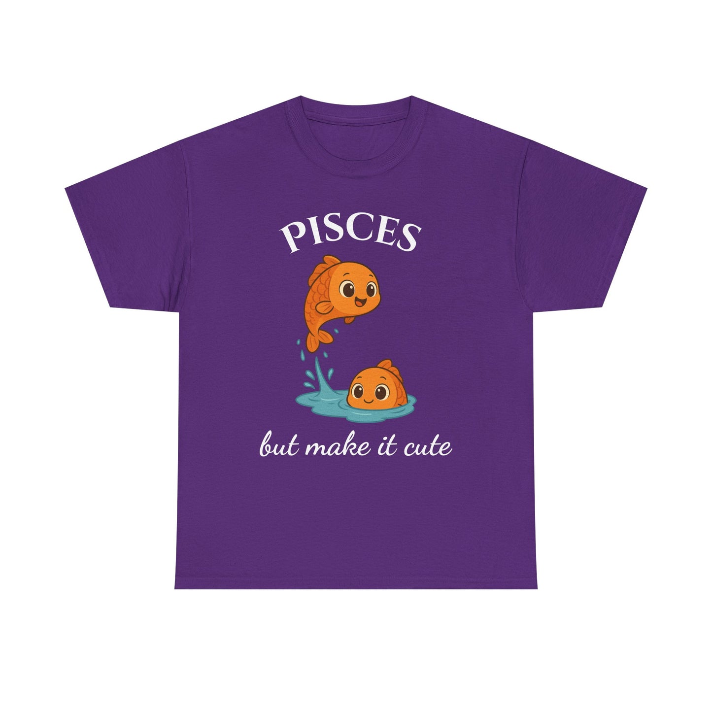 Pisces But Make It Cute - Adorable Zodiac T-Shirt | Astrology Graphic Tee with Cartoon Fish