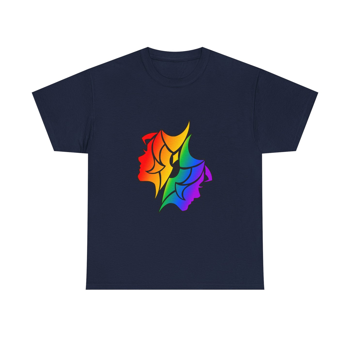 Gemini Zodiac Heavy Cotton Tee | Unisex Astrology Shirt, Classic Rainbow, Image Only