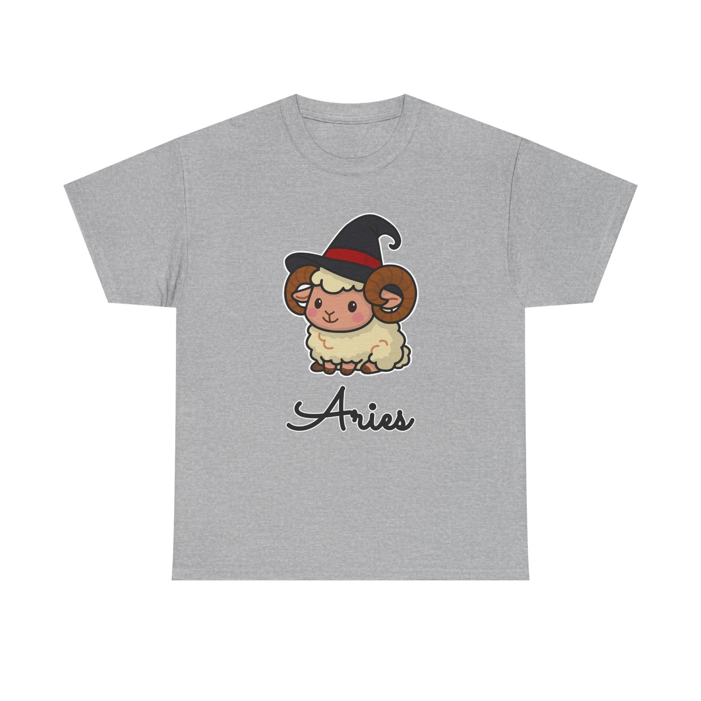 Aries Astrology T-Shirt – Cute Cartoon Ram in Witch Hat Zodiac Graphic Tee