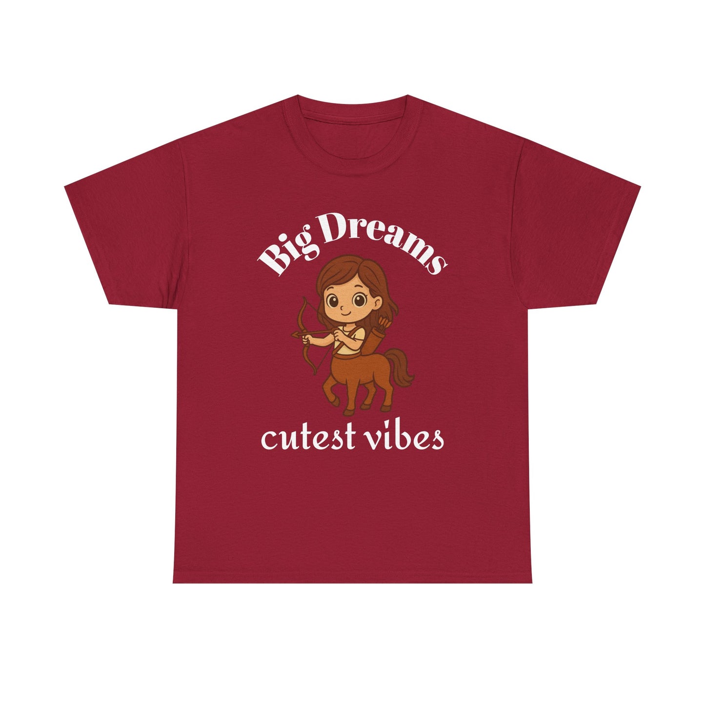 Big Dreams, Cutest Vibes - Adorable Sagittarius Zodiac T-Shirt | Astrology Graphic Tee with Cartoon Centaur
