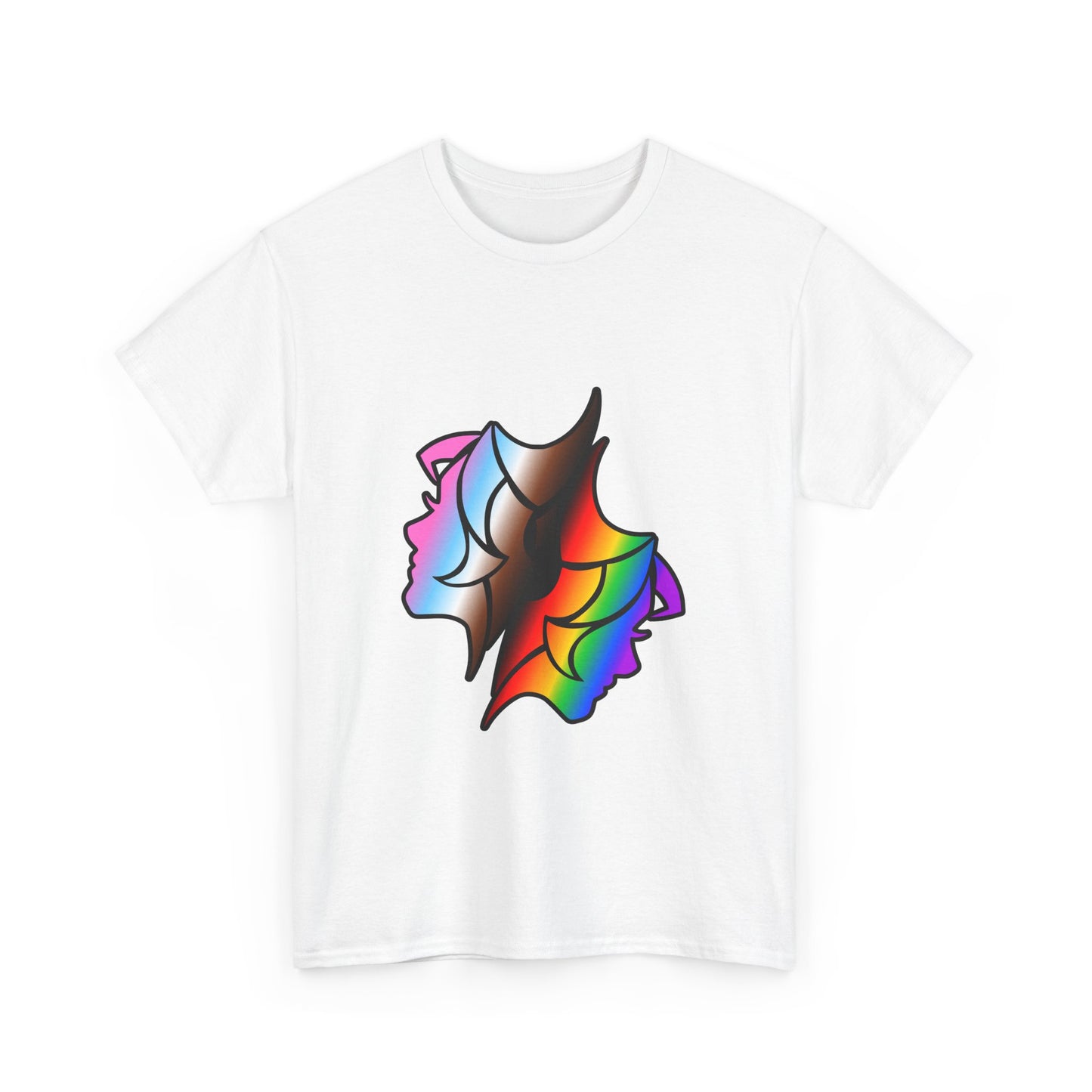 Gemini Zodiac Heavy Cotton Tee | Unisex Astrology Shirt, Progress Pride Flag Colors, Image Only