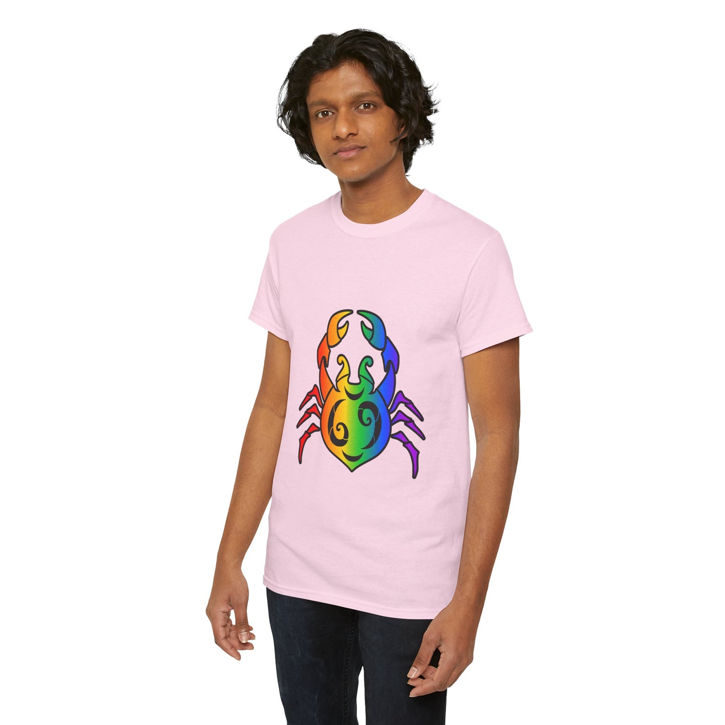 Cancer Zodiac Heavy Cotton Tee | Unisex Astrology Shirt, Classic Rainbow, Image Only