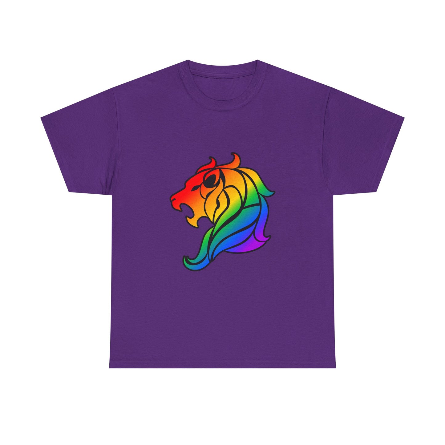 Leo Zodiac Heavy Cotton Tee | Unisex Astrology Shirt, Classic Rainbow, Image Only