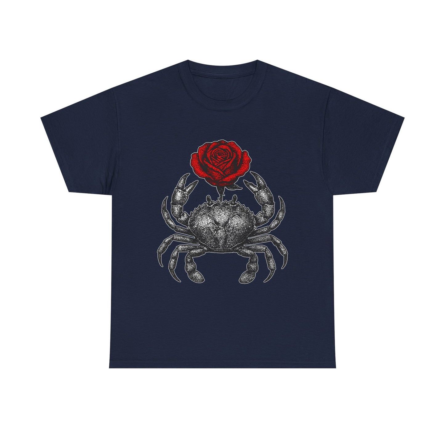 Cancer Zodiac Heavy Cotton Tee | Unisex Astrology Shirt, Gothic Rose Image