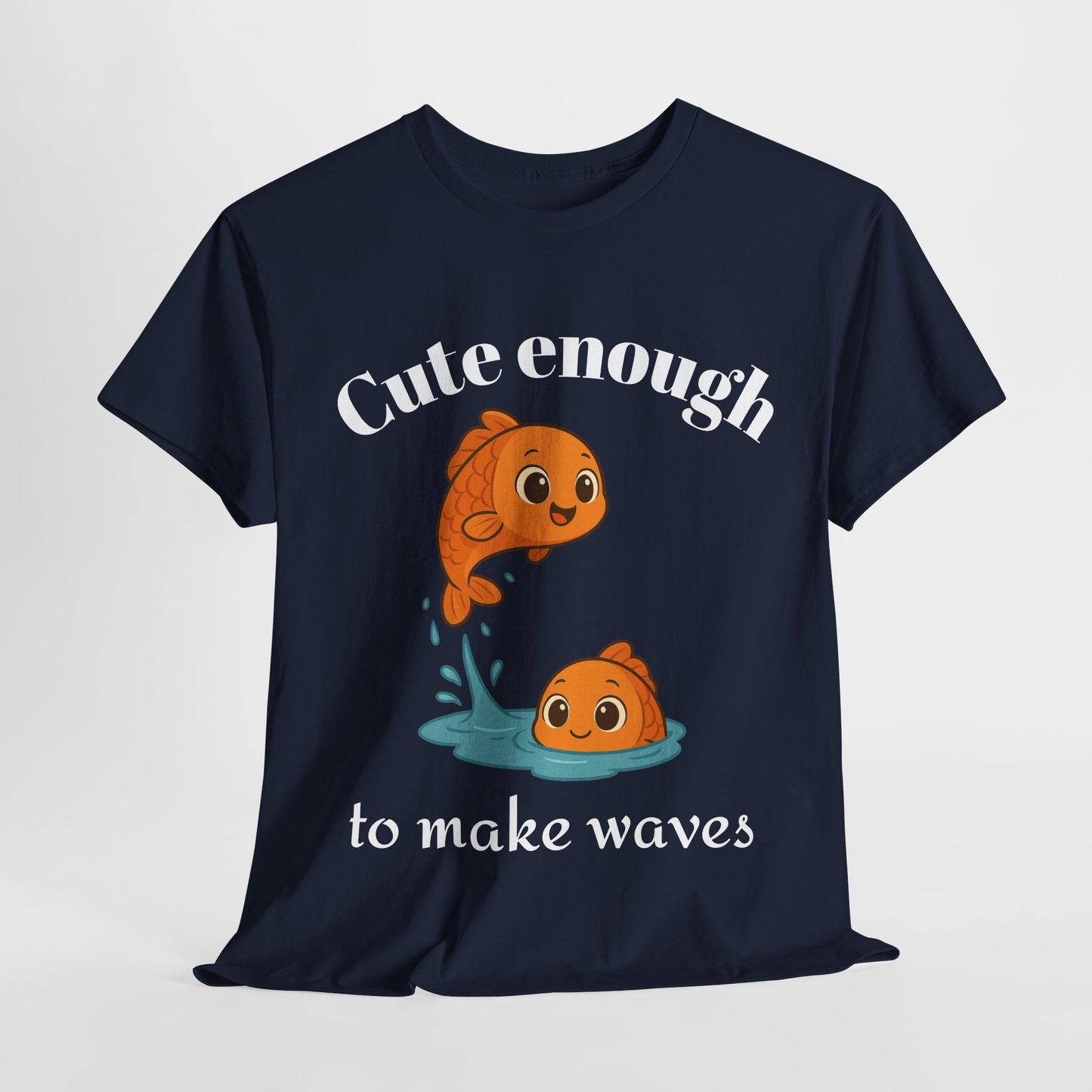 Cute Enough to Make Waves - Adorable Pisces Zodiac T-Shirt | Astrology Graphic Tee with Cartoon Fish